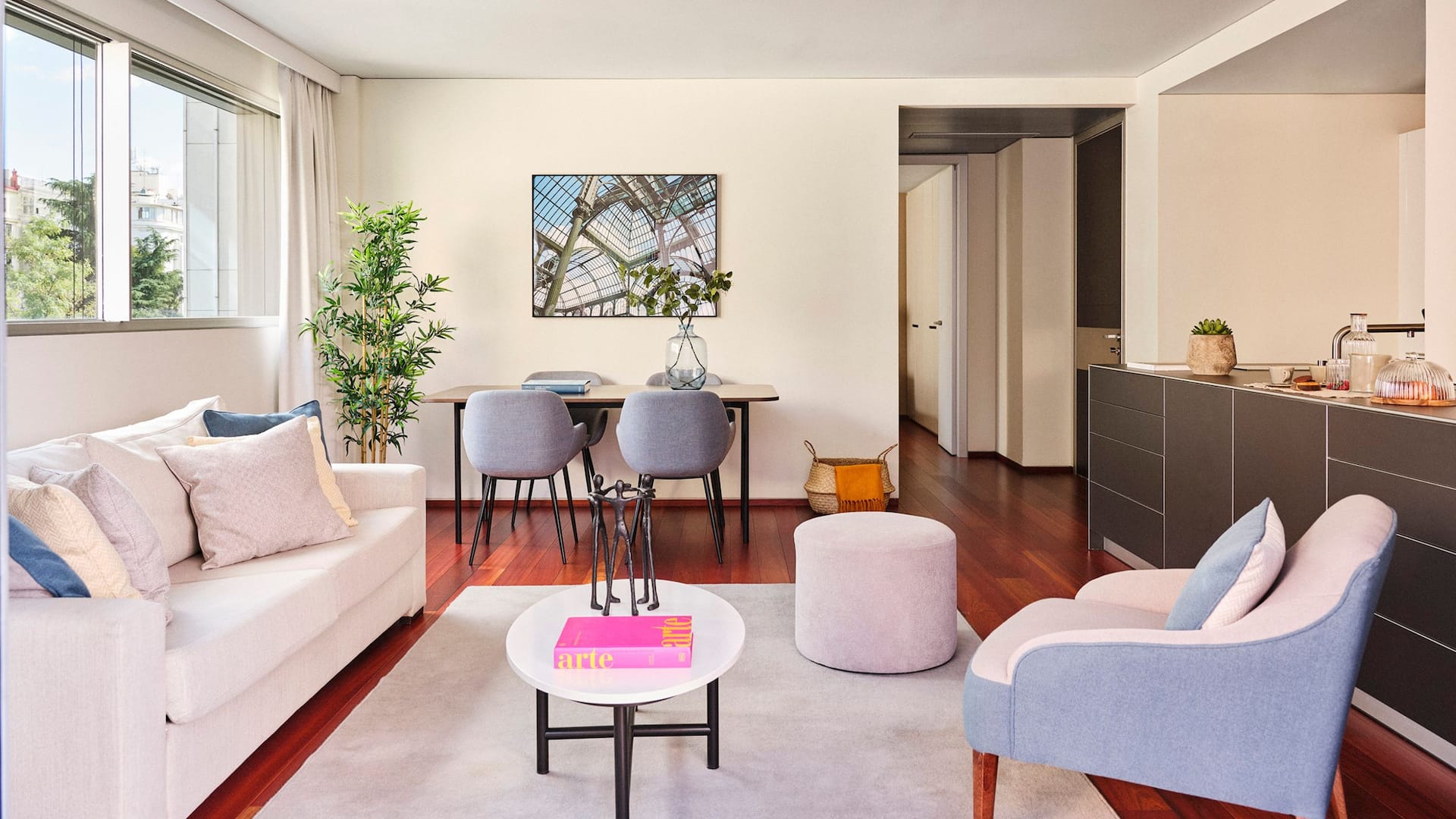 1/7 Hyatt Regency Madrid Residences One Bedroom Terrace Apartment Living Room Layout