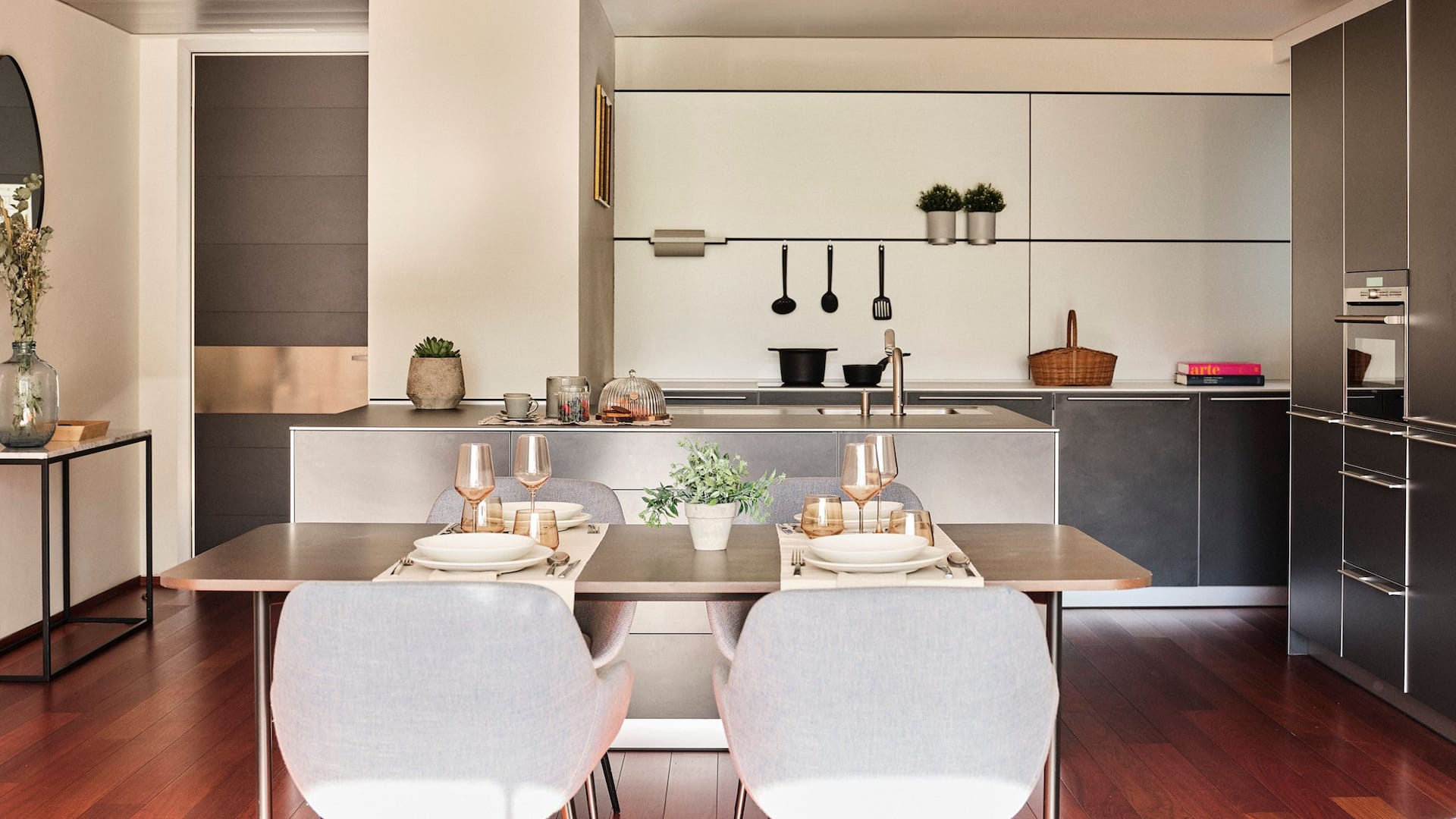 4/7 Hyatt Regency Madrid Residences Two Bedroom Family Apartment Living Room Kitchen