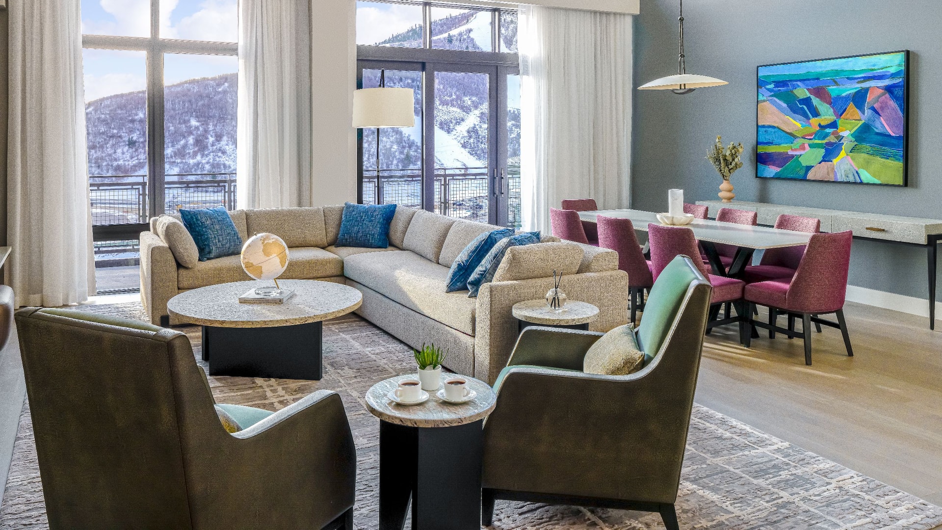 The Residences at Grand Hyatt Deer Valley Residence Main Living Room Mountain View