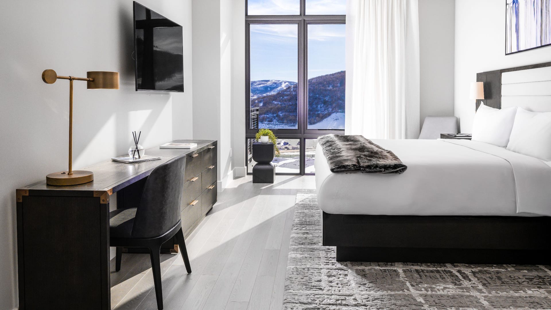 2 of 3 The Residences at Grand Hyatt Deer Valley Residence King Bedroom No Sheers Mountain View