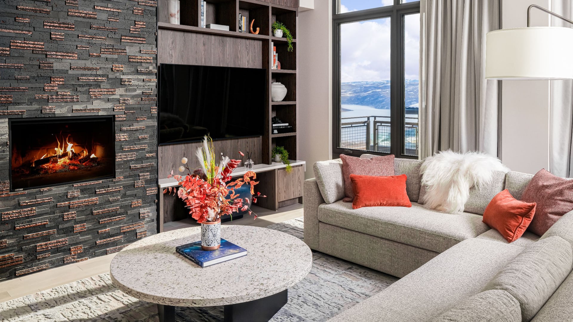 1 of 3 The Residences at Grand Hyatt Deer Valley Residence Living Room Lake View