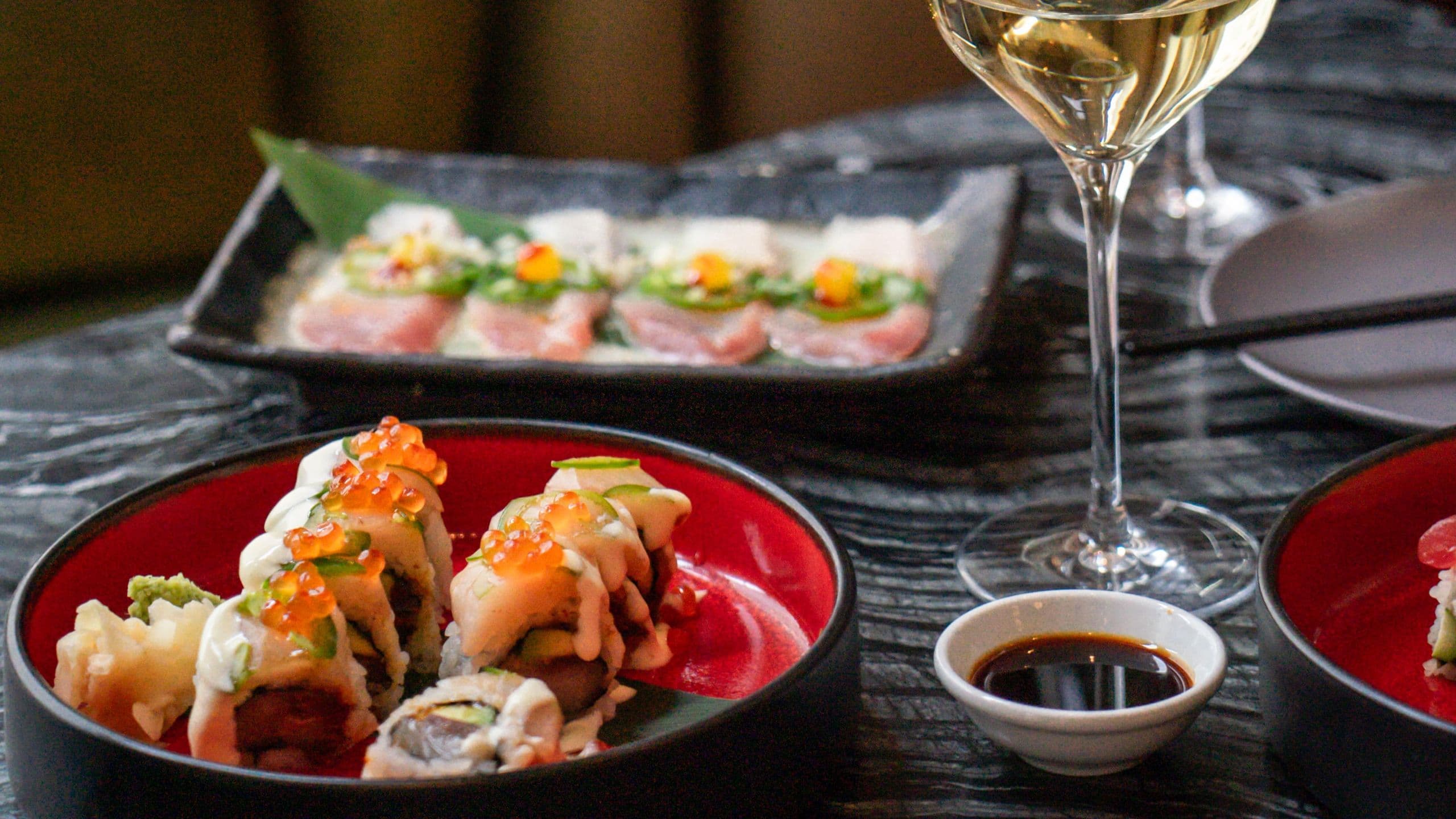 Park Hyatt Chicago Nomi Lounge Sushi Wine Glass