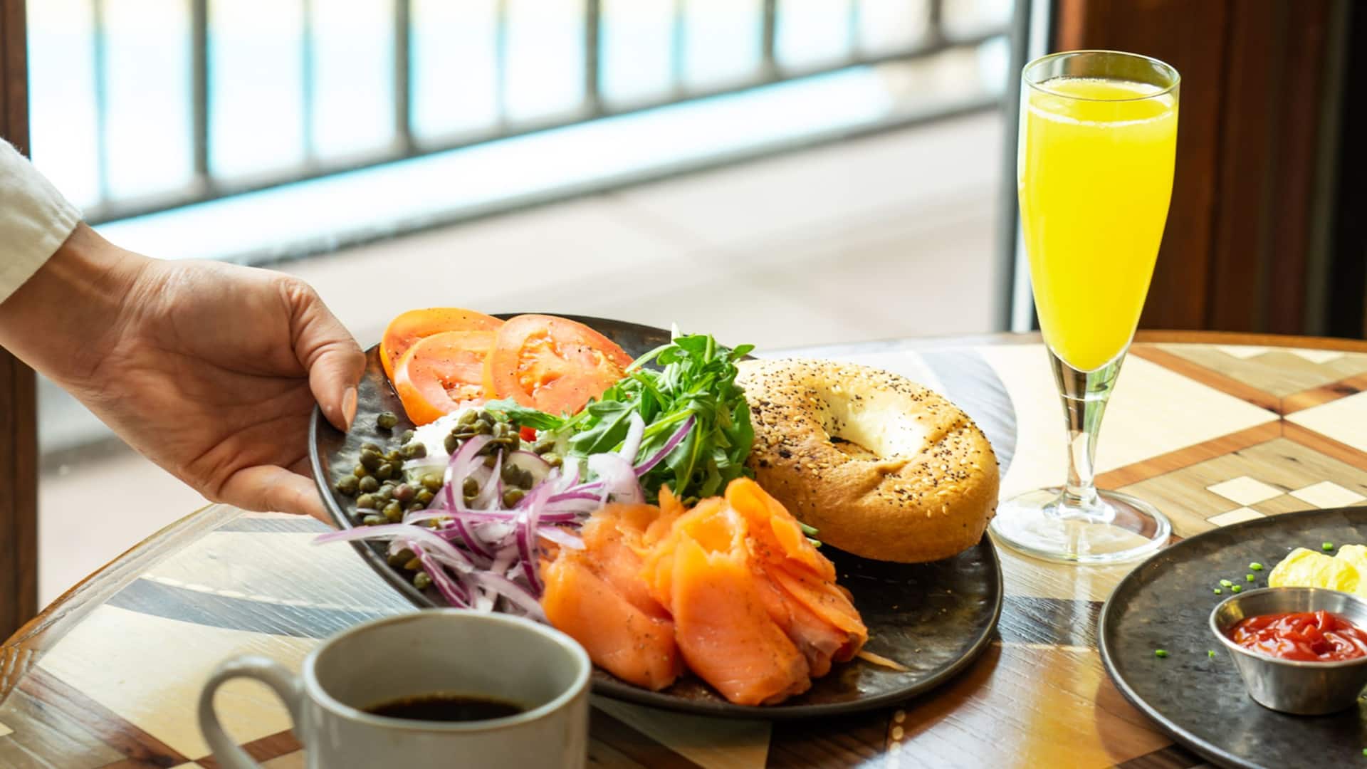 Grand Hyatt Vail Gessner Lox Breakfast French Toast Mimosa Coffee