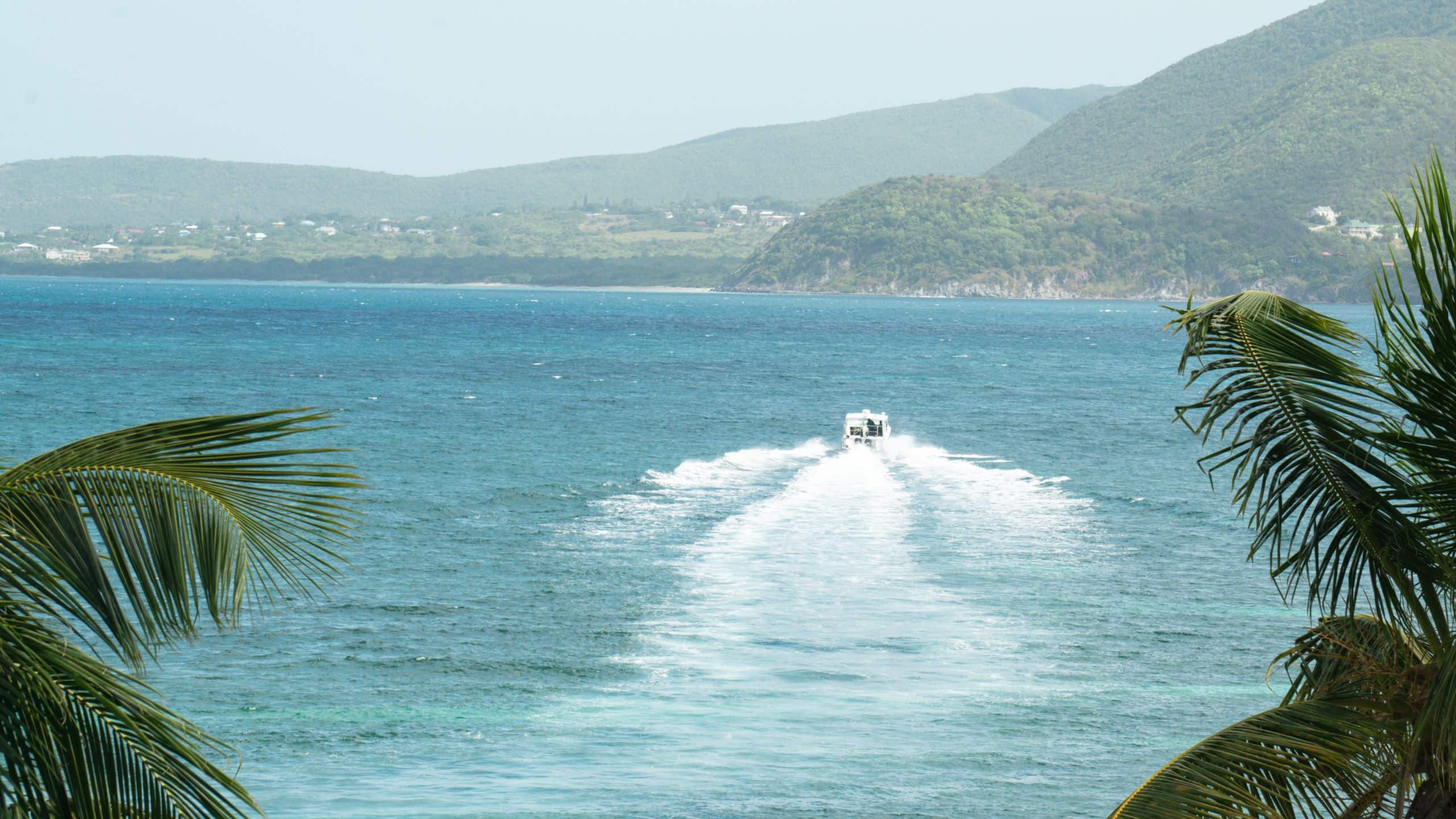 Park Hyatt St. Kitts Christophe Harbour Water Taxi Boat Going To Nevis