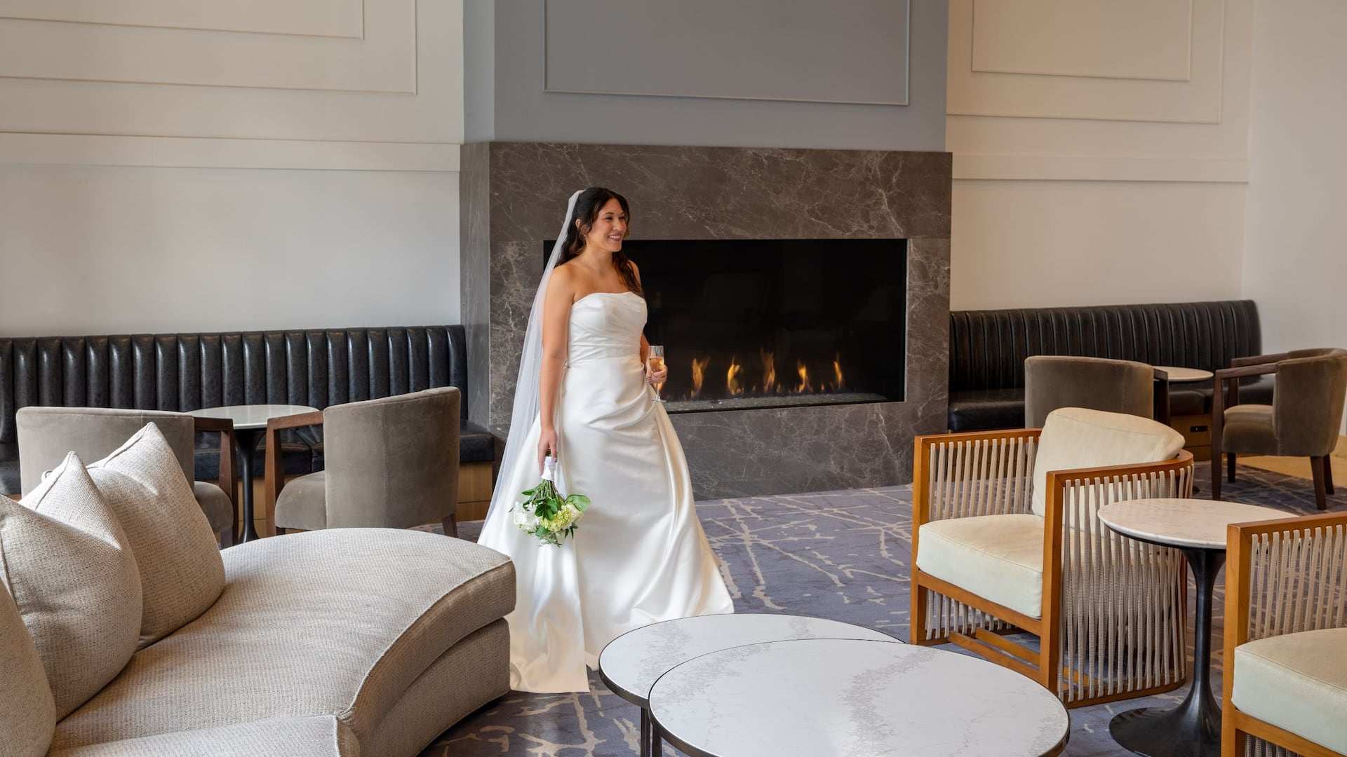 Hyatt Regency Morristown Bride Wedding Day Lobby