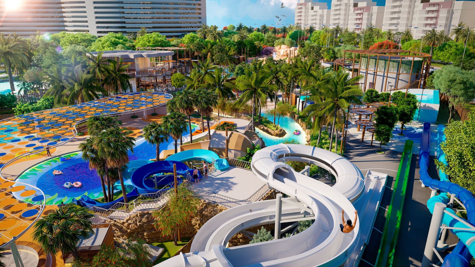 Grand Hyatt Dubai Waterpark Slides View