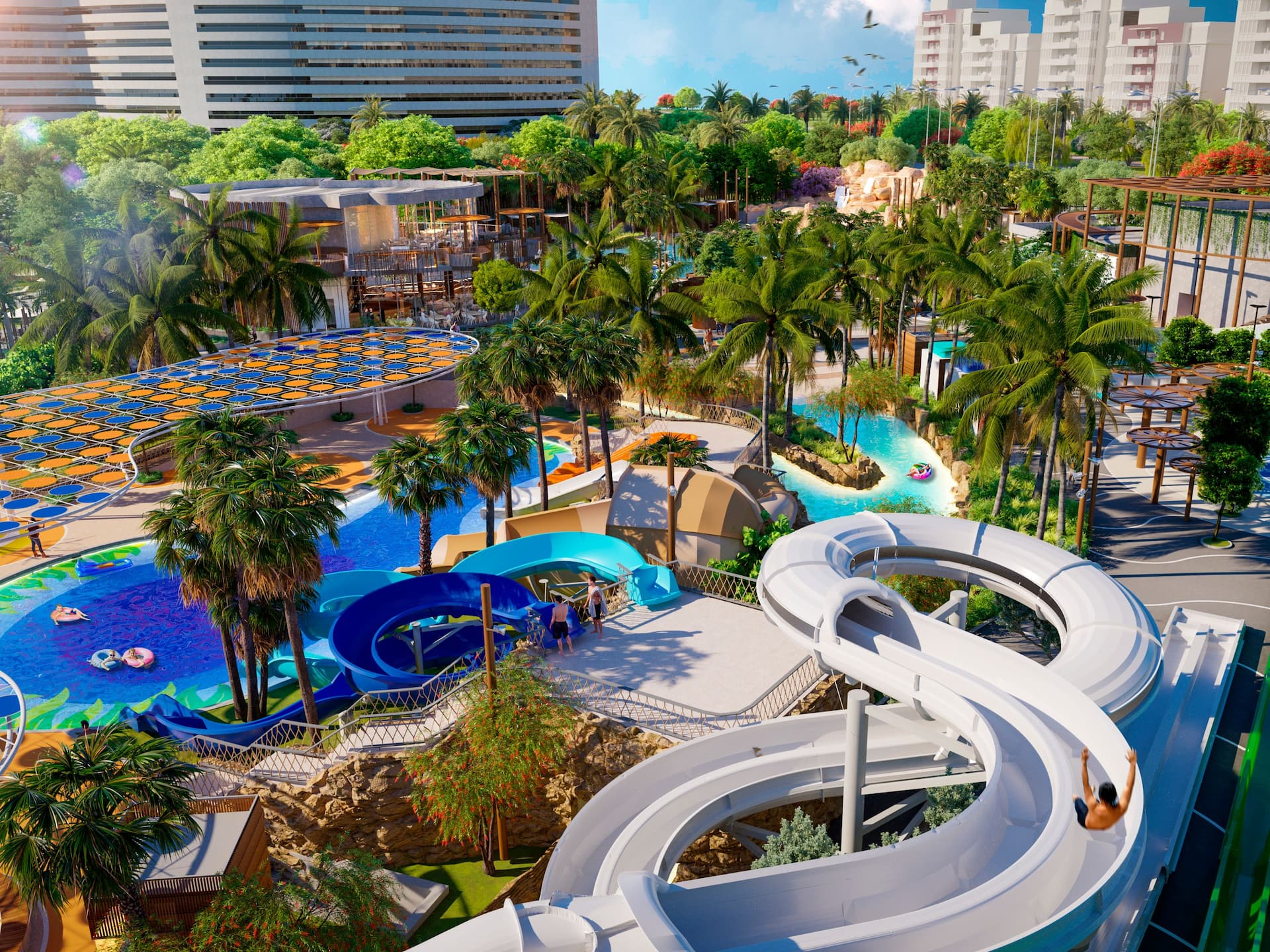 Grand Hyatt Dubai Waterpark Slides View