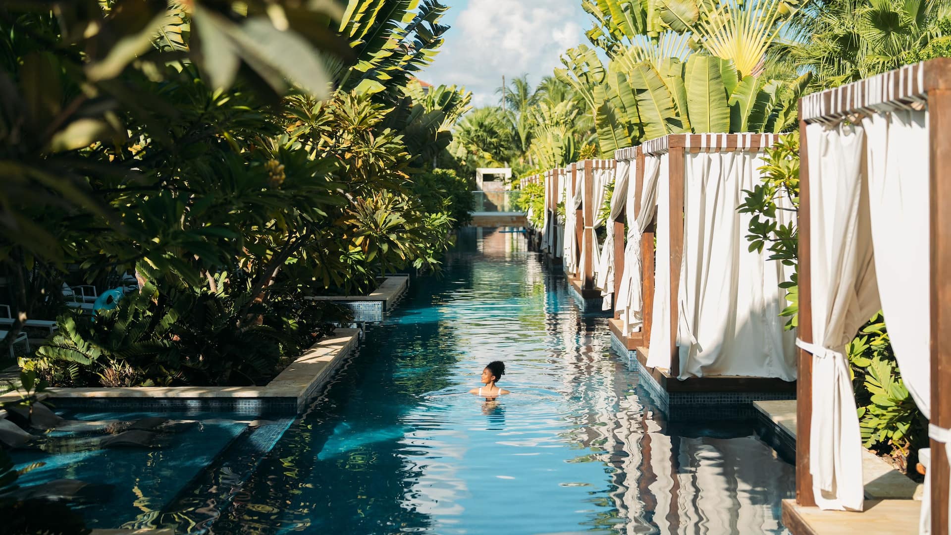 Woman Enjoying Long Pool