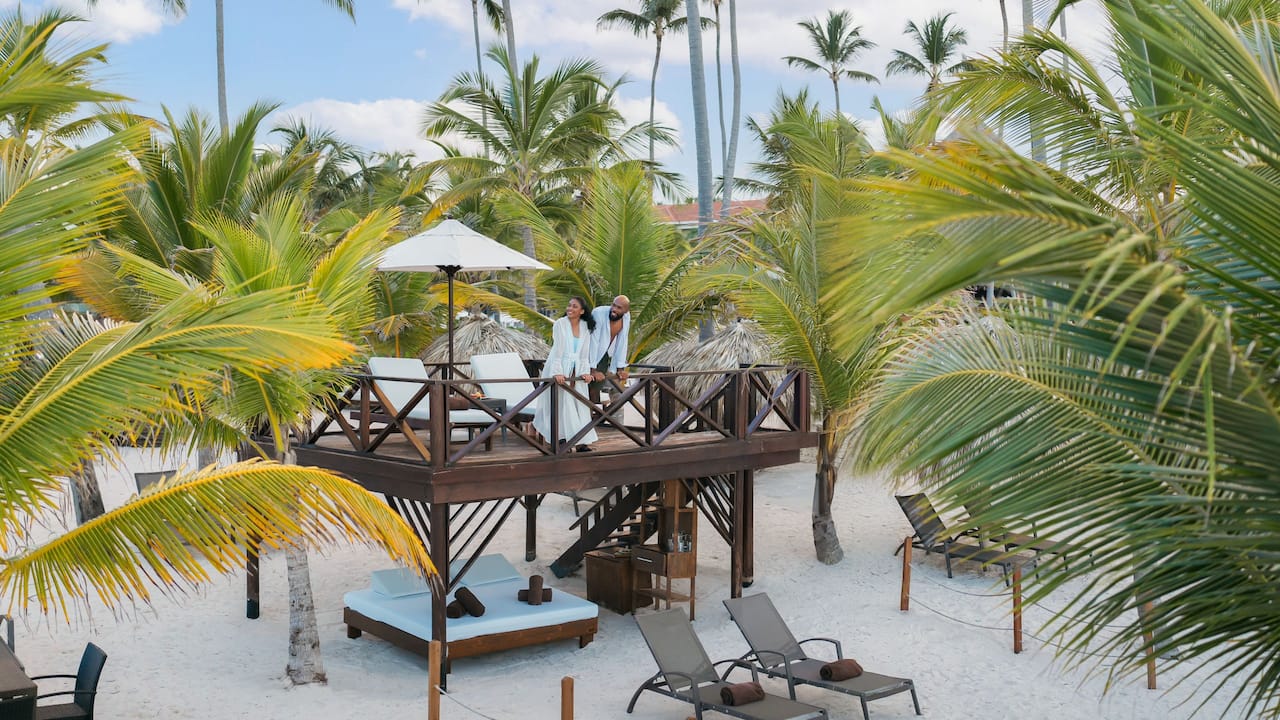 Couple On Beach Terrace