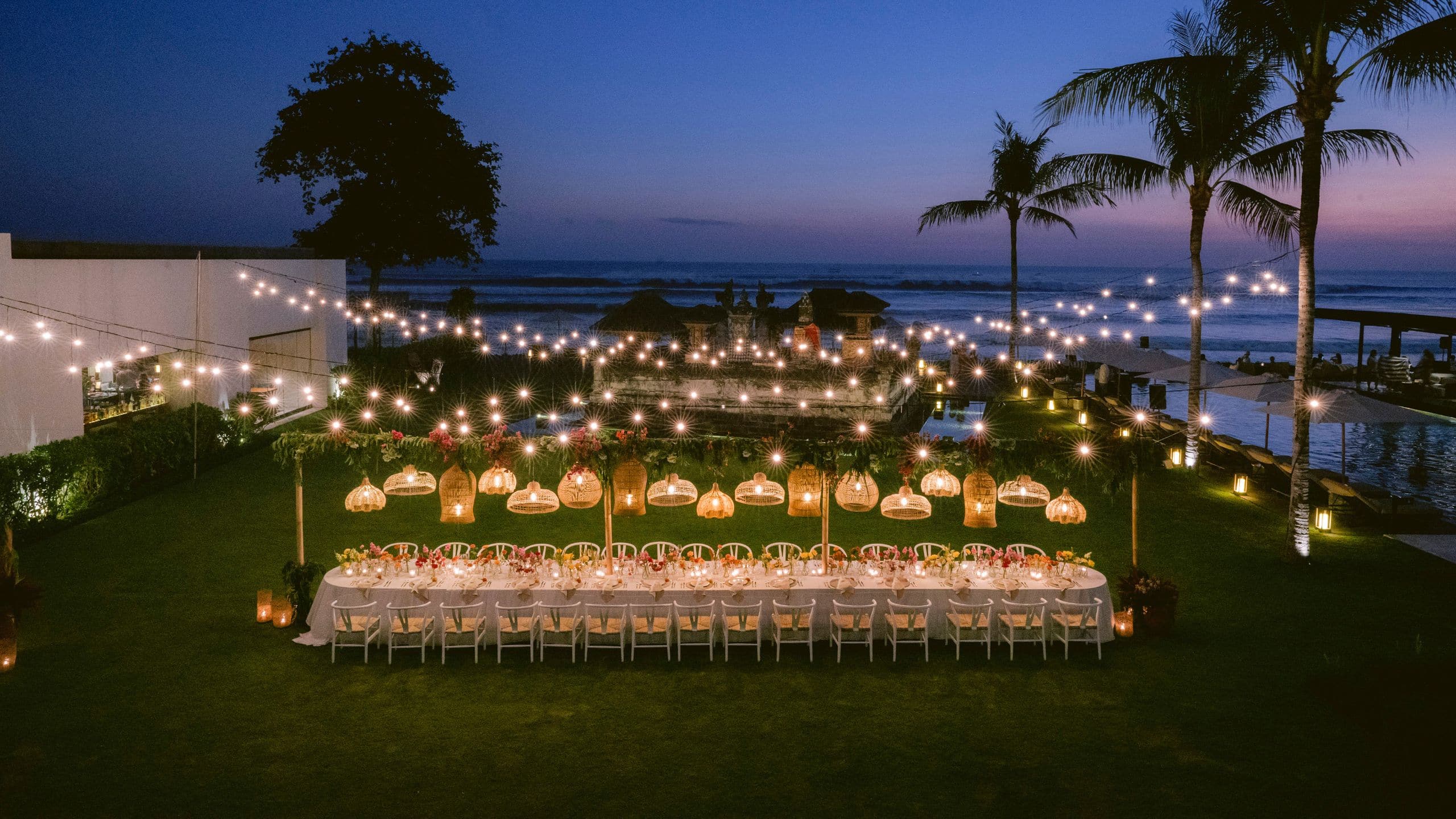 Alila Seminyak Night Wedding Setup