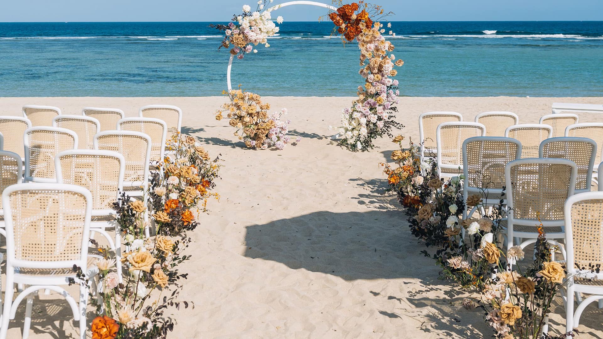 Grand Hyatt Bali Wedding Aisle Beachfront Close Up