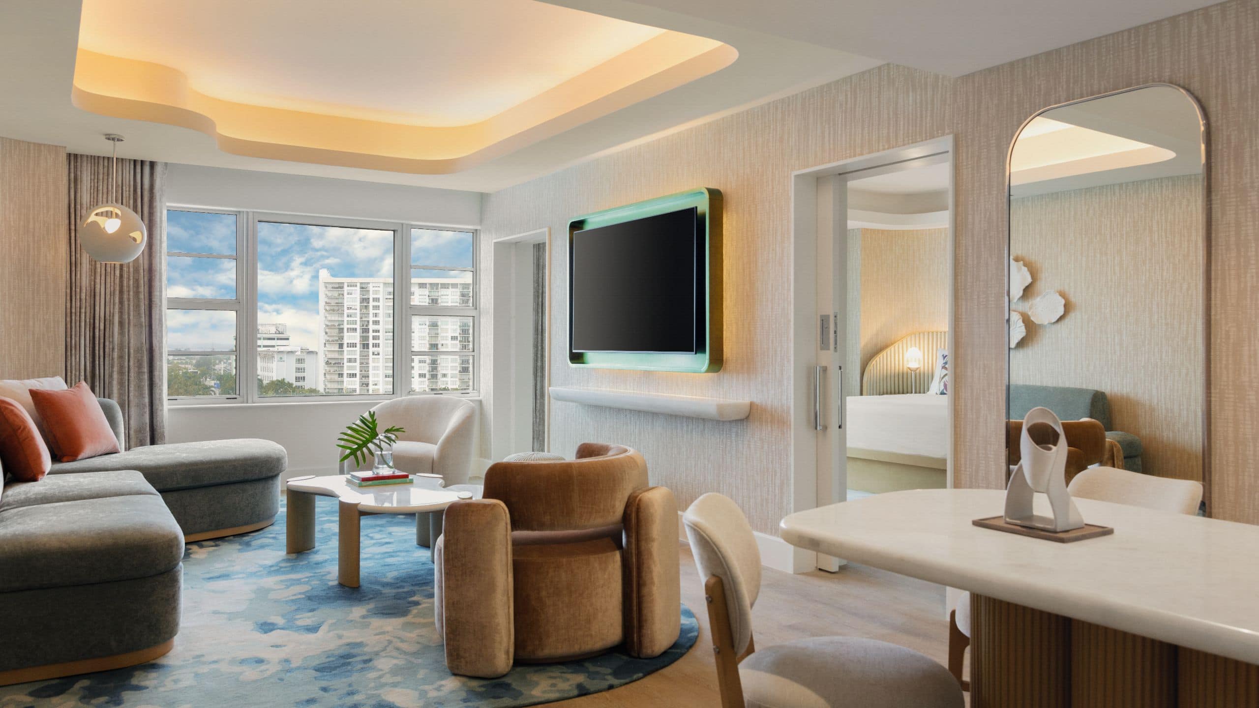 Andaz Miami Beach Skyline View Suite Living Room With Dining