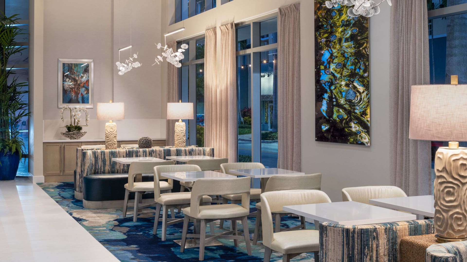 Hyatt Place Delray Beach Lobby Seating Night