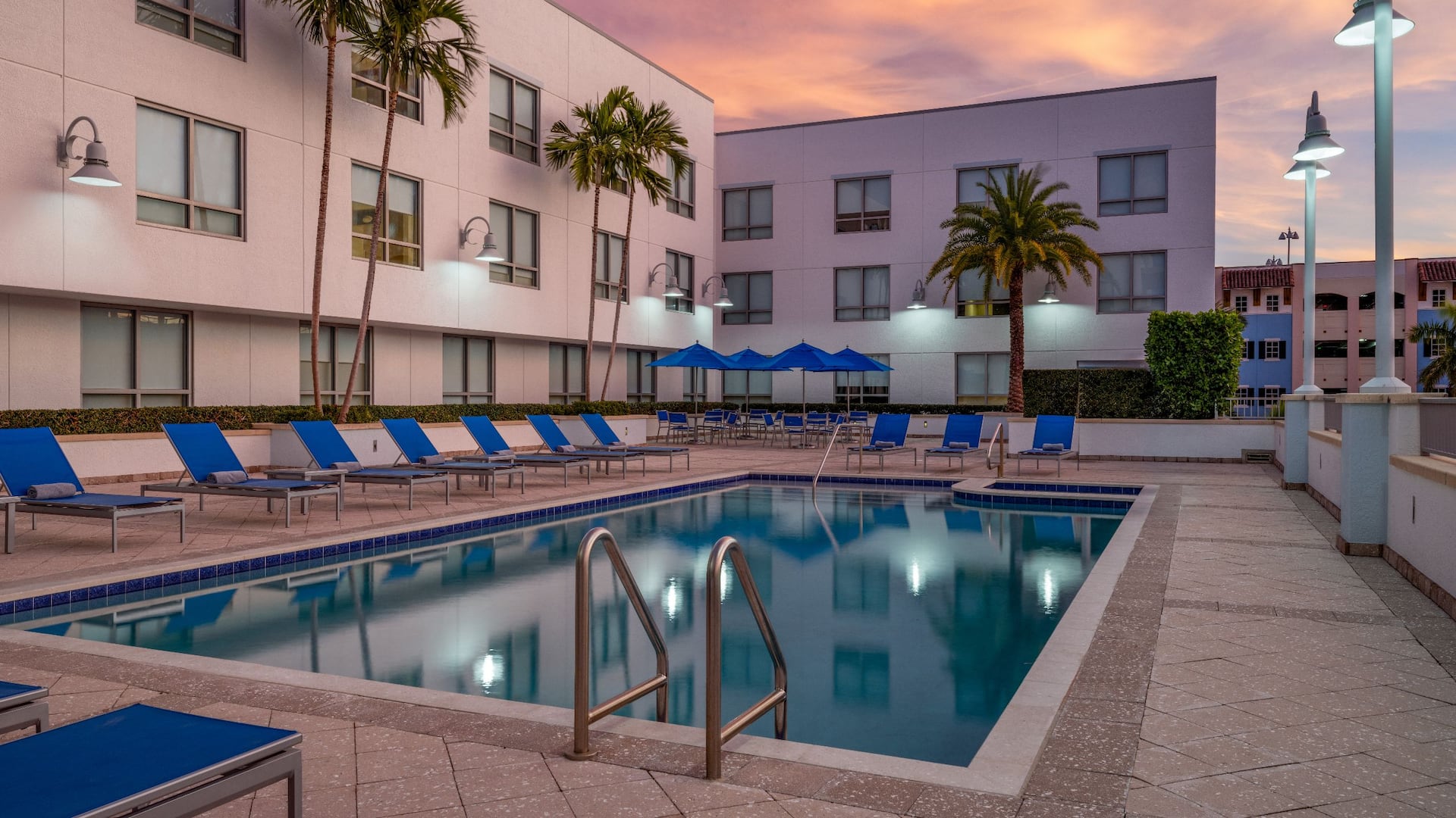 Hyatt Place Delray Beach Pool Nighttime