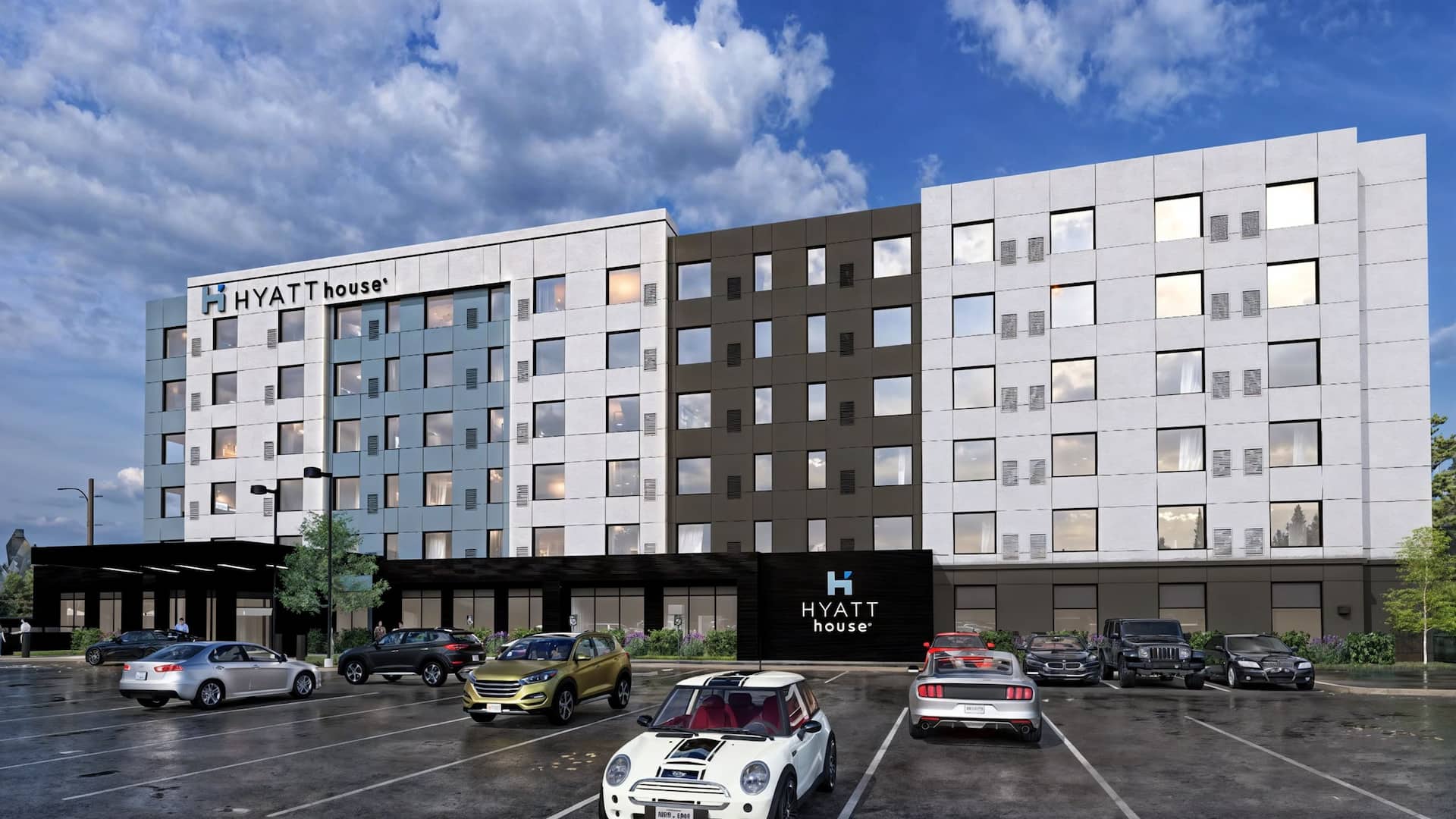 Hyatt House Thunder Bay Front Exterior With Parking Lot