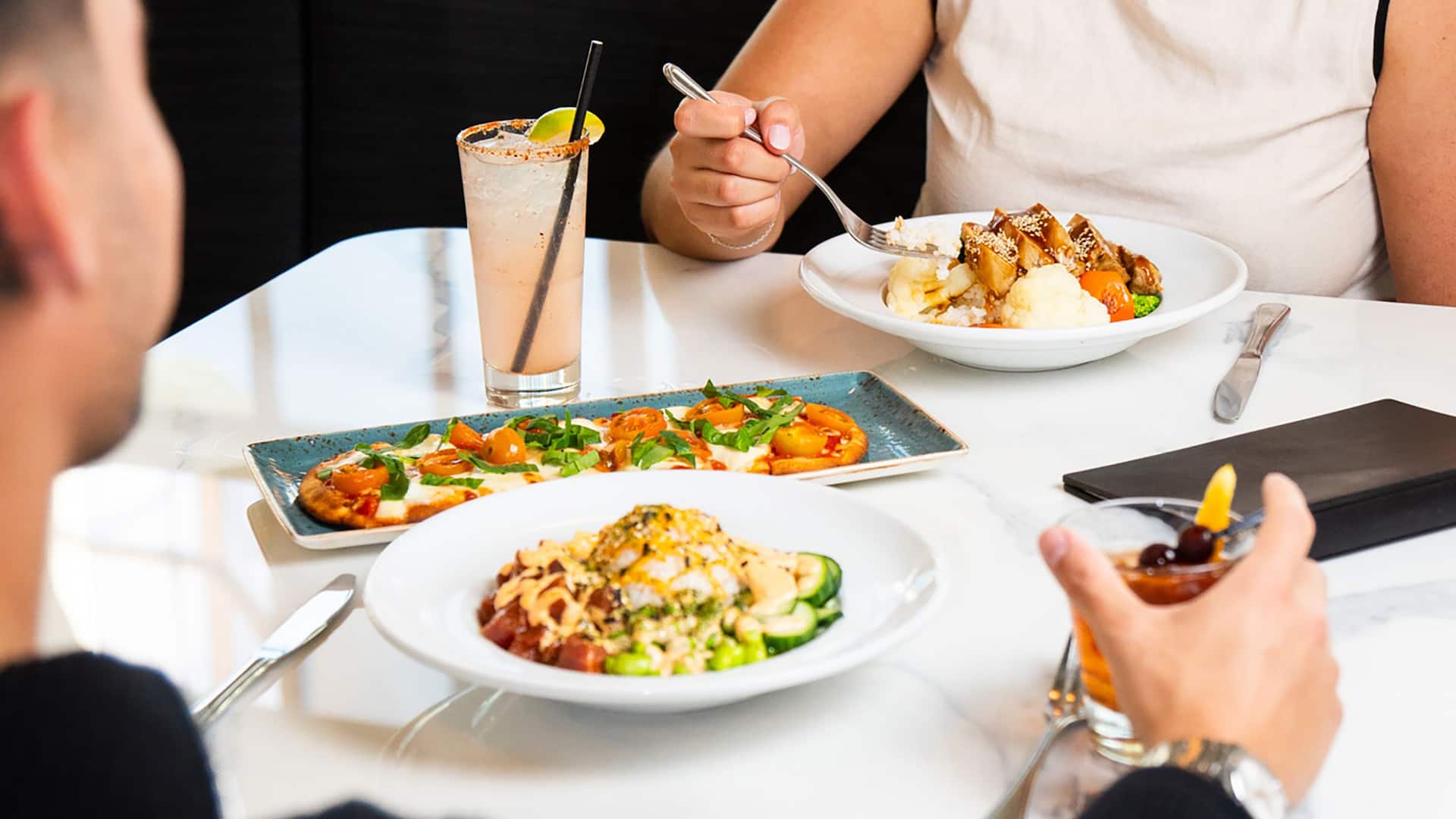 Hyatt Regency Long Beach Couple Enjoying Dinner
