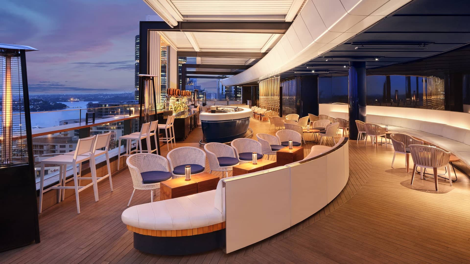 Hyatt Regency Sydney Zephyr Bar At Dusk