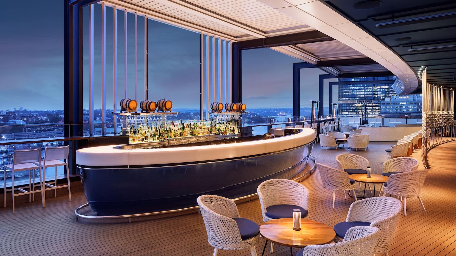 Hyatt Regency Sydney Zephyr Bar Dusk With Furniture