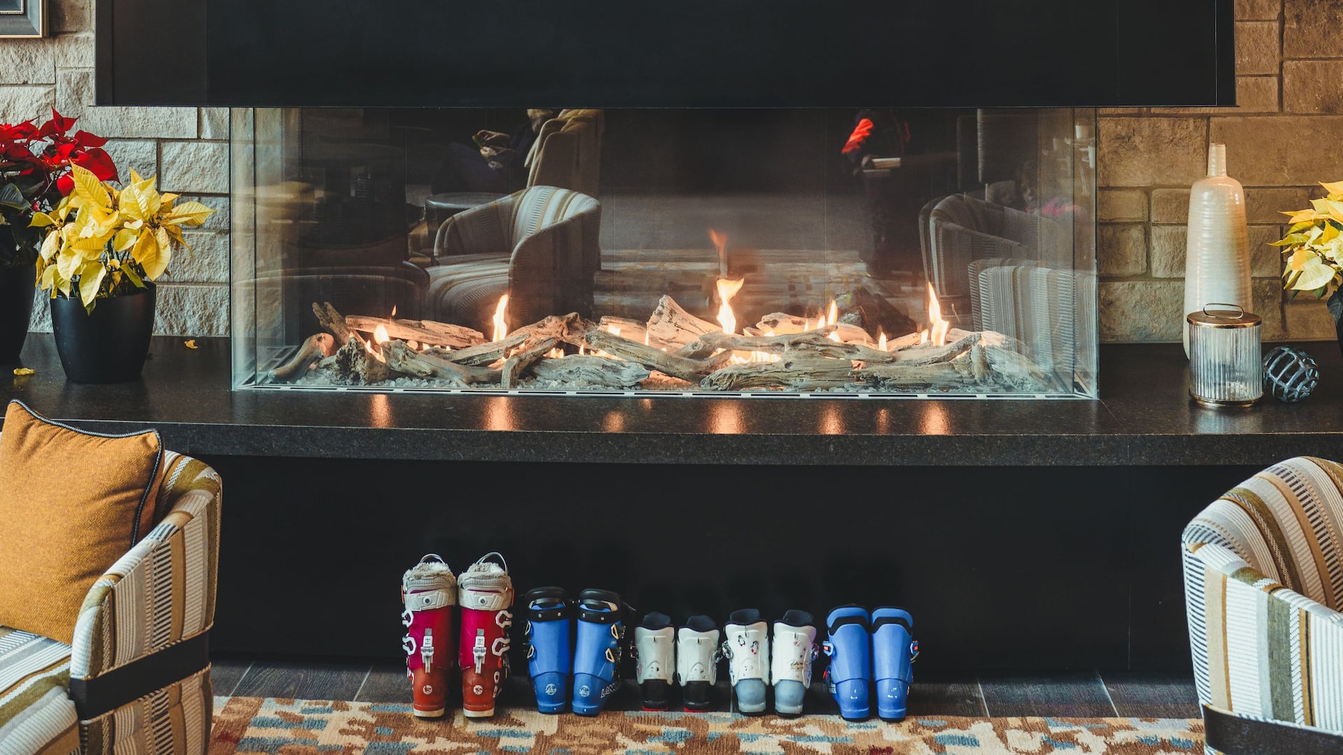Grand Hyatt Deer Valley Skiboots Fireplace