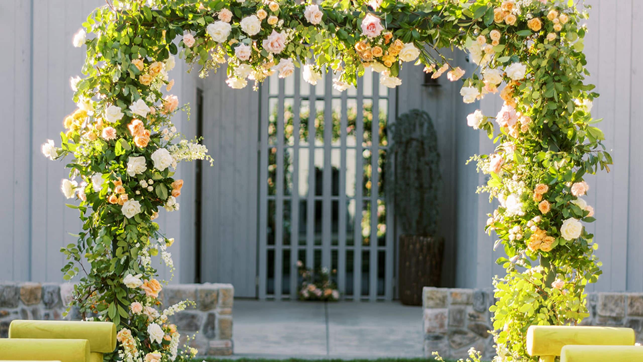Alila Napa Valley Acacia Lawn Ceremony Aisle And Arch