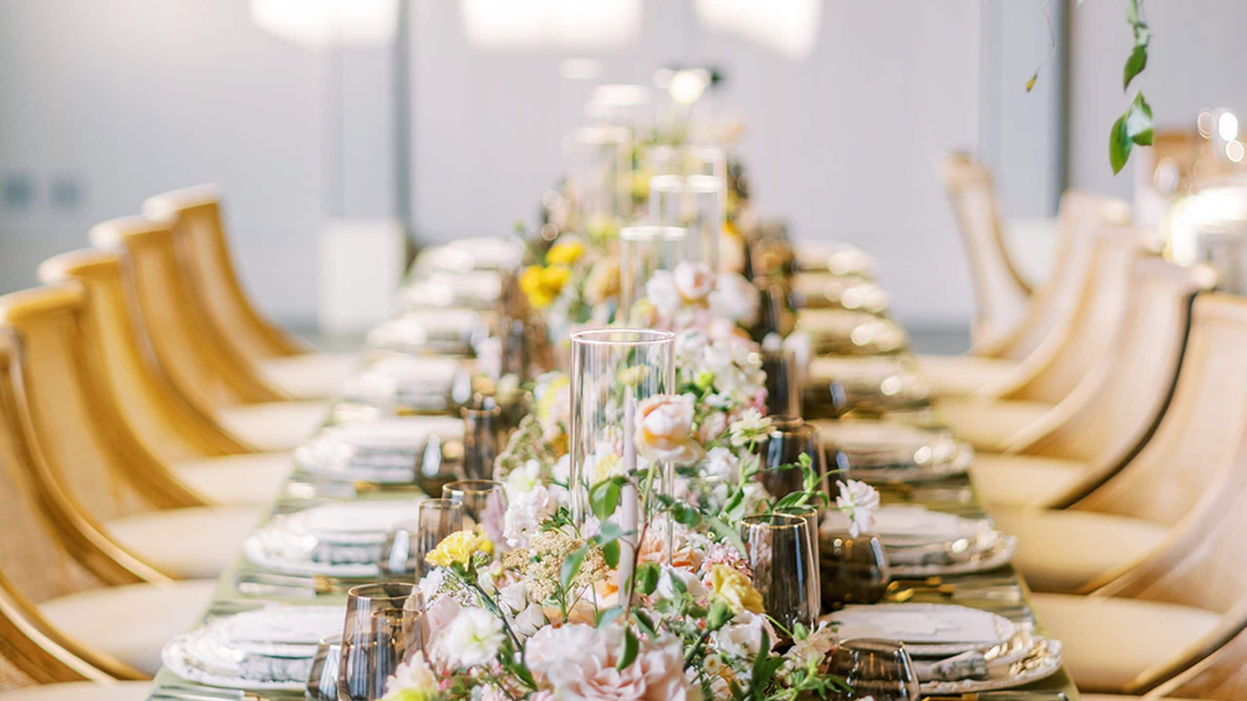 Alila Napa Valley Acacia Barn Reception Table Long View