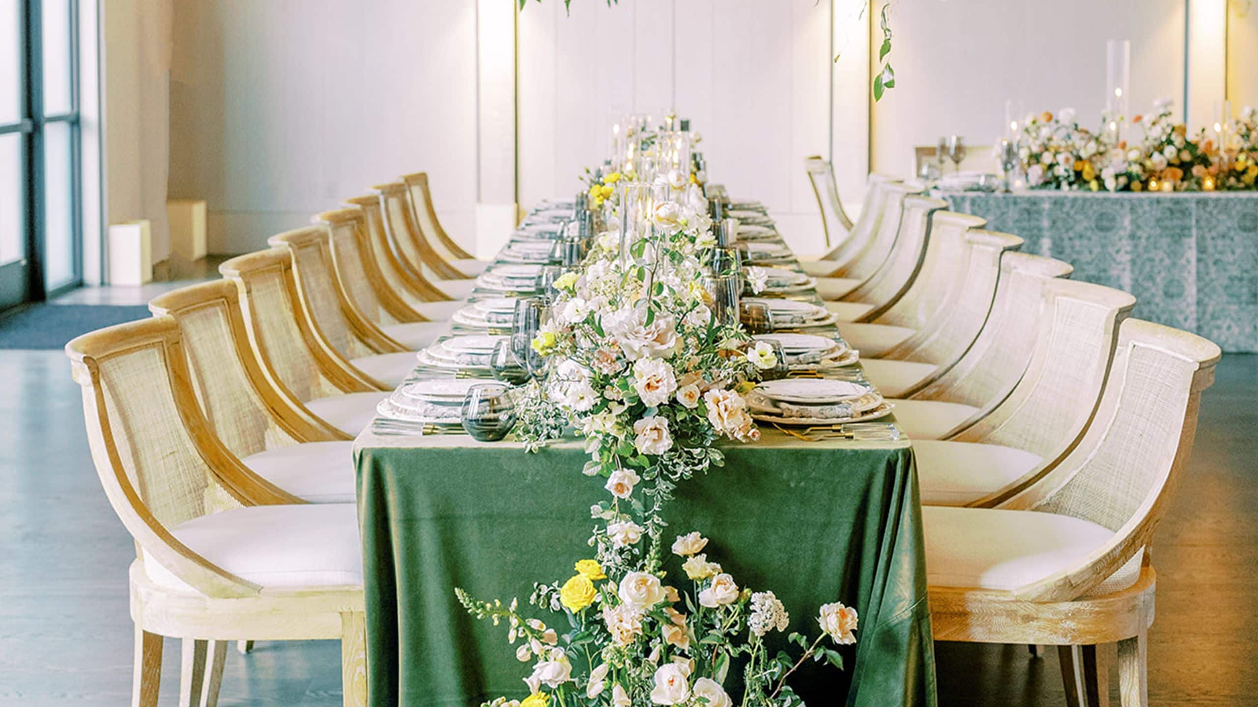 Alila Napa Valley Acacia Barn Reception Table Vertical View