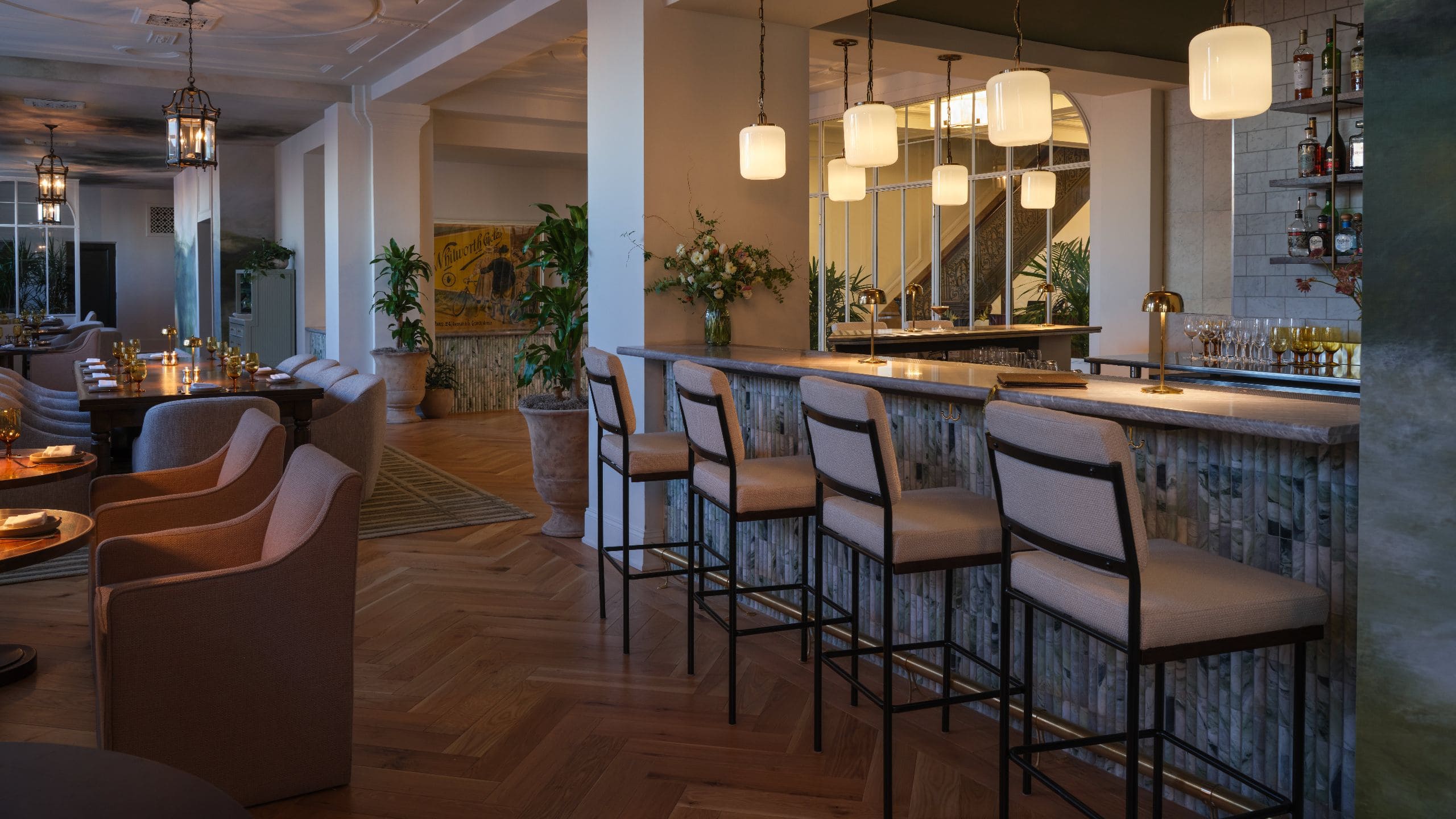 The Bellevue Hotel Pergola Restaurant Bar Seating Area