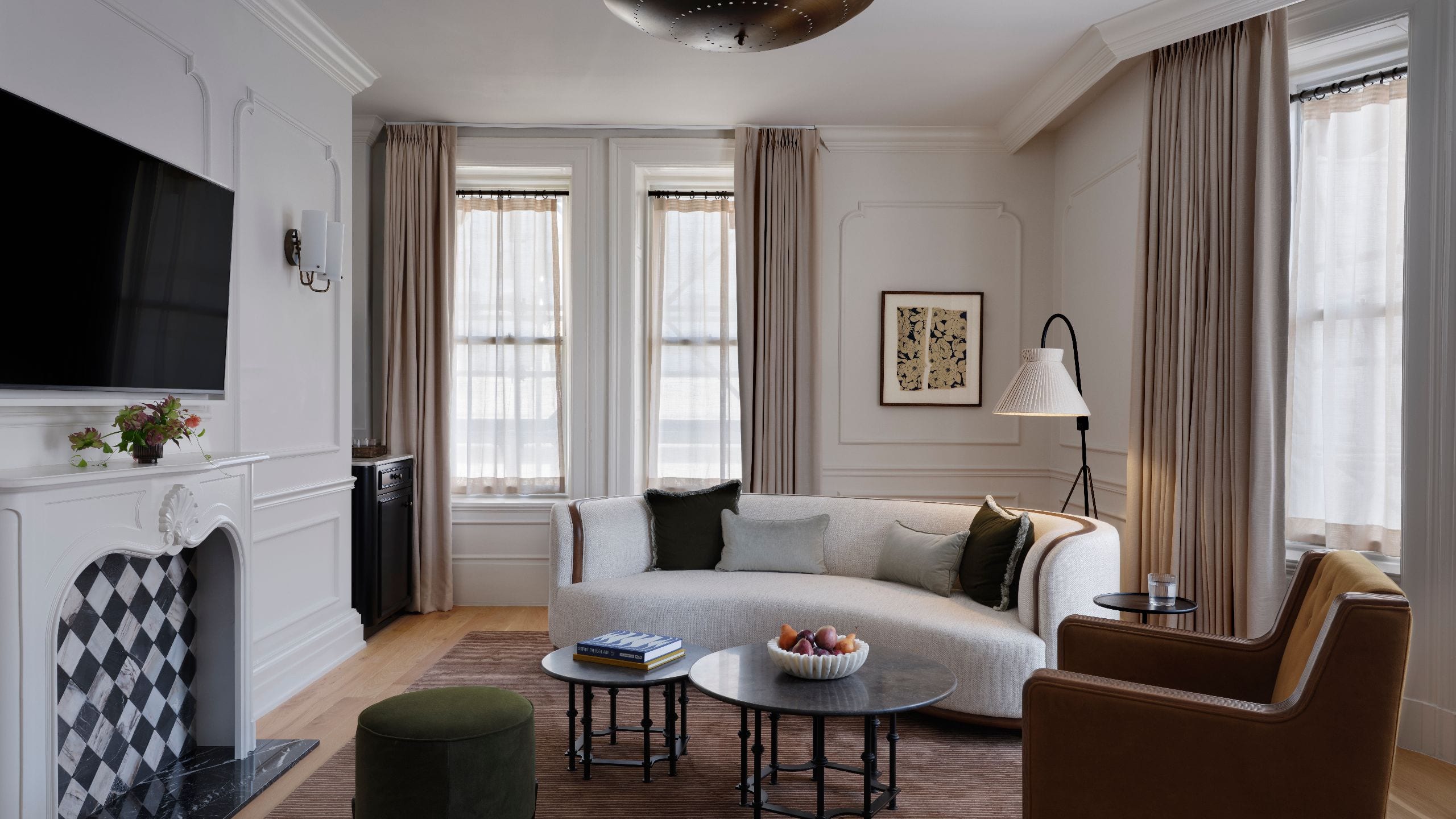 1/8 The Bellevue Hotel One Bedroom Suite Living Room Closed Curtains