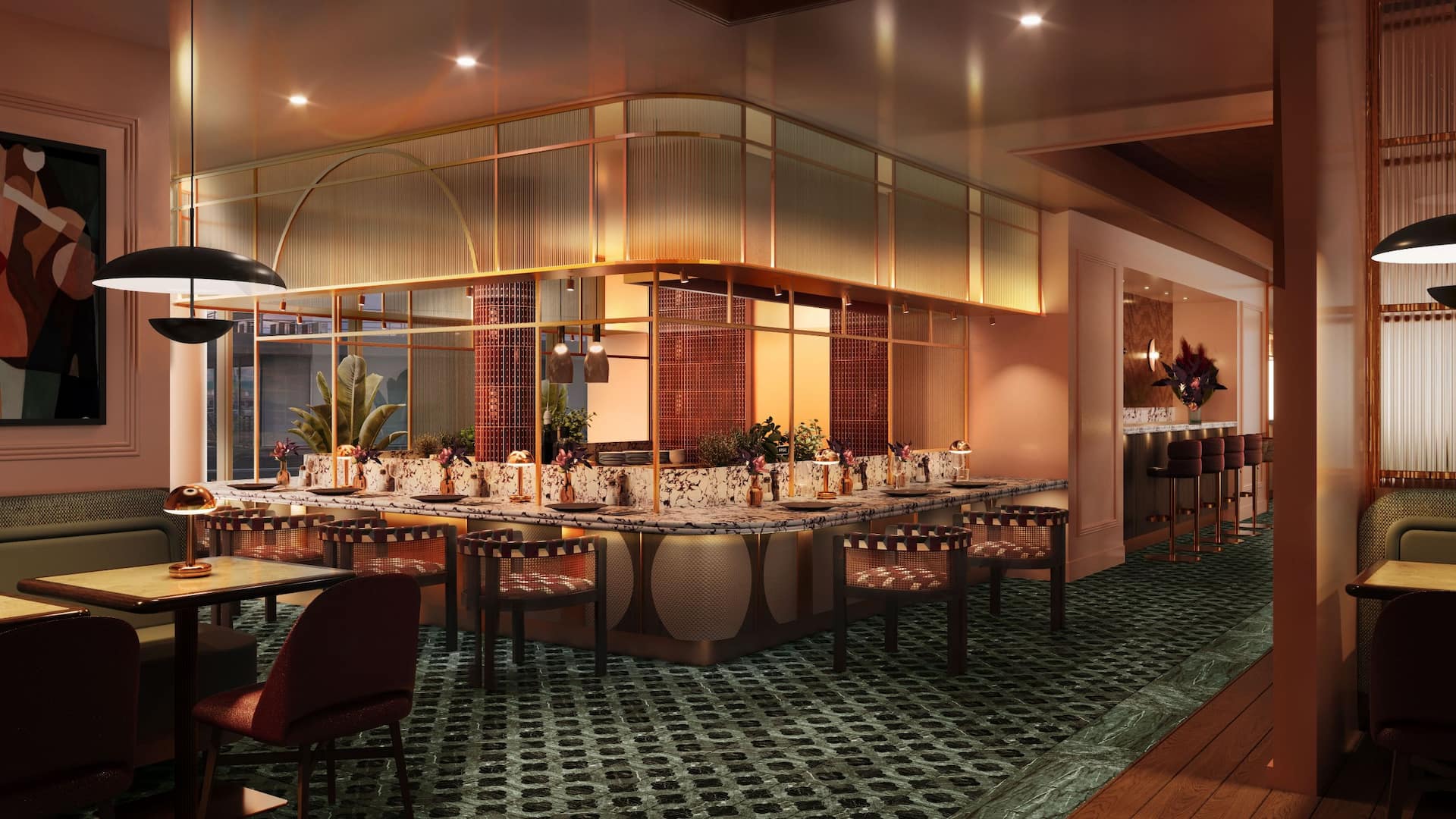 Hyatt Regency Rome Central Show Kitchen Evening
