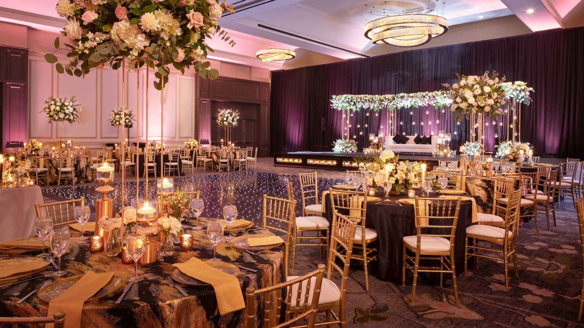 Grand Hyatt Atlanta in Buckhead Grand Ballroom Wedding Evening Setup