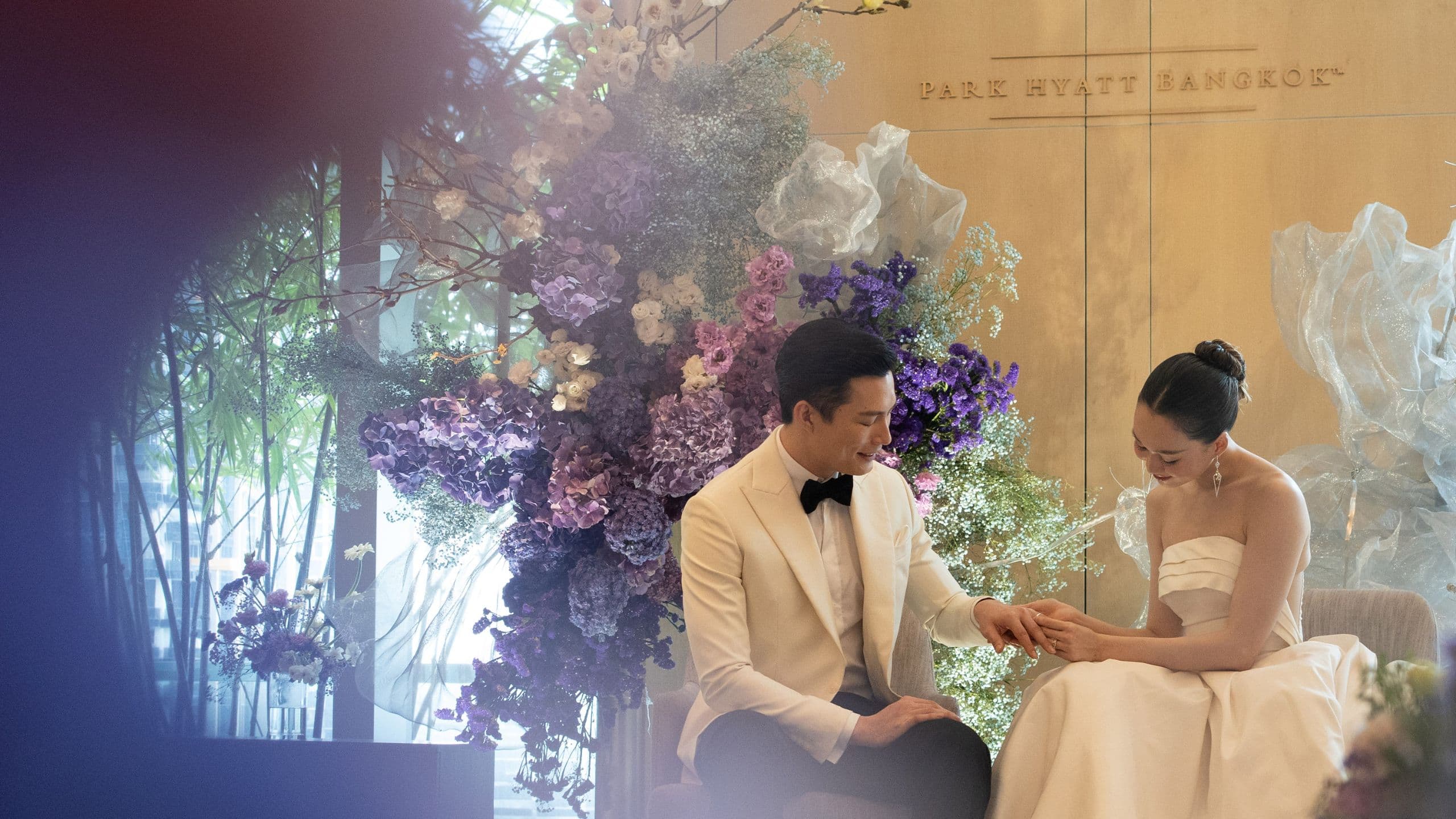 Park Hyatt Bangkok Wedding Couple Holding Hands