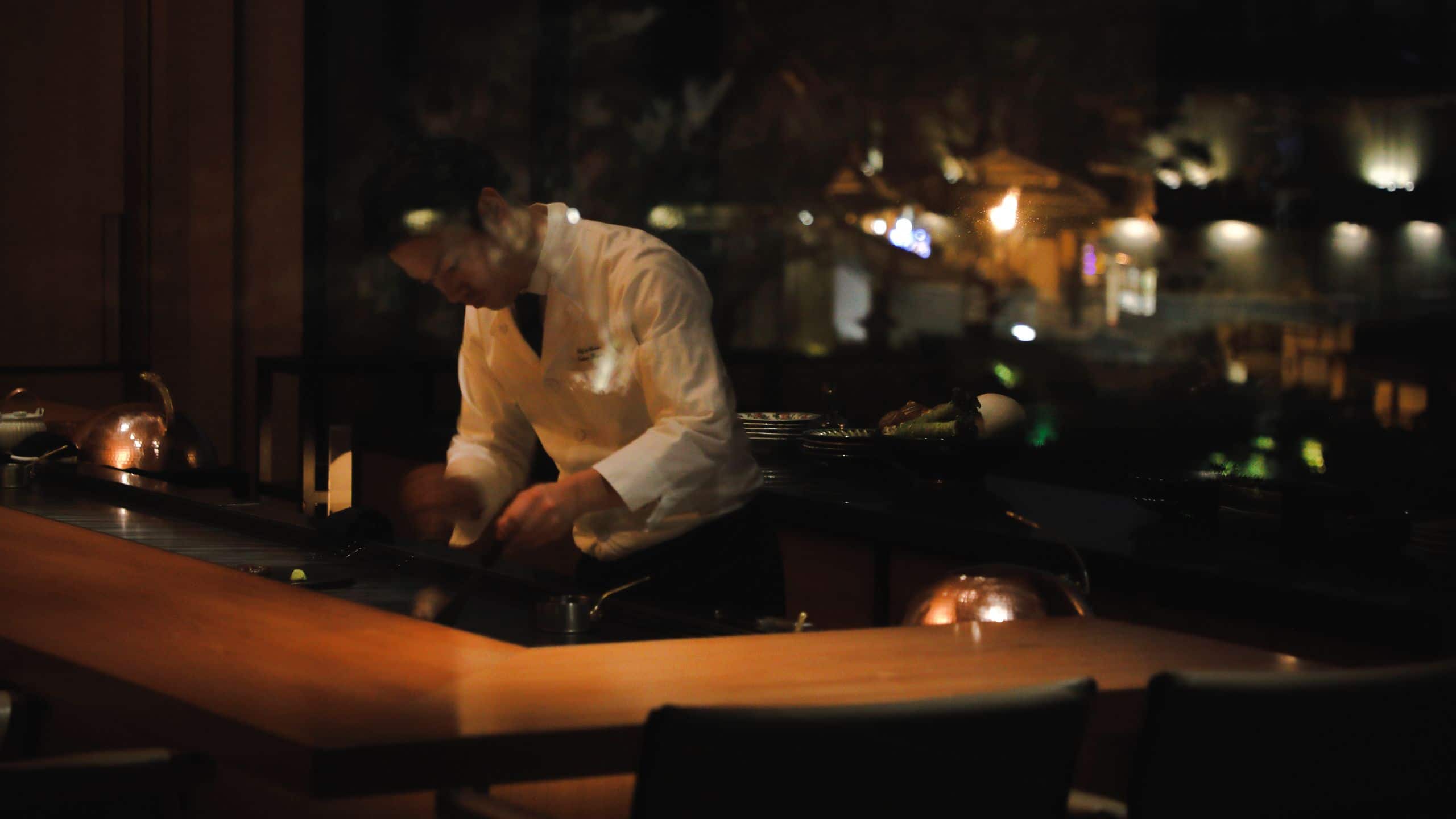 Park Hyatt Kyoto Yasaka Night Cooking Scene Outside