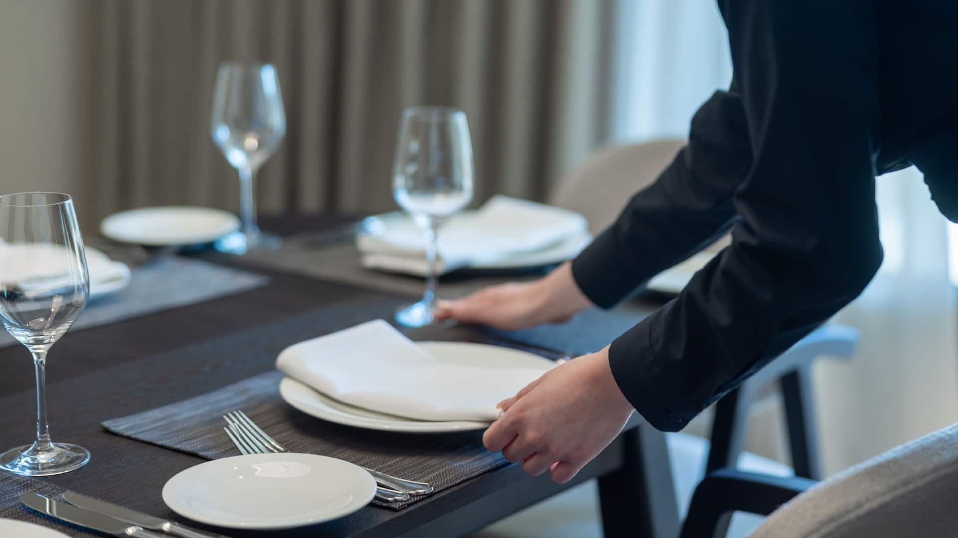 Hyatt Regency In Room Dining Setup