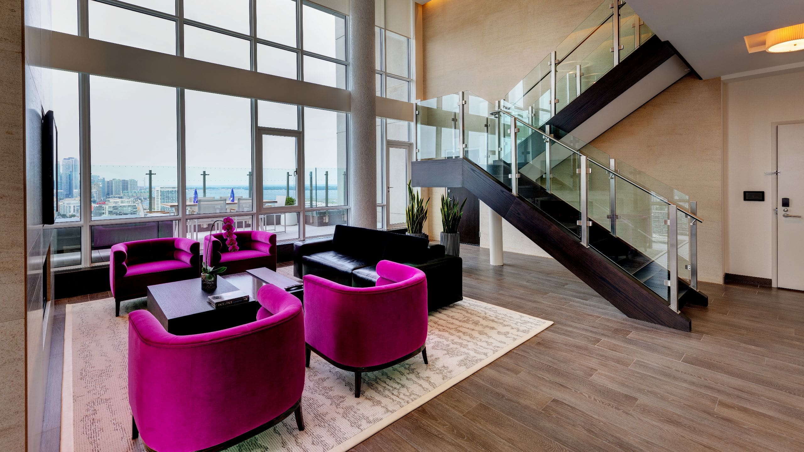 Hotel X Toronto Penthouse Living Room Rose