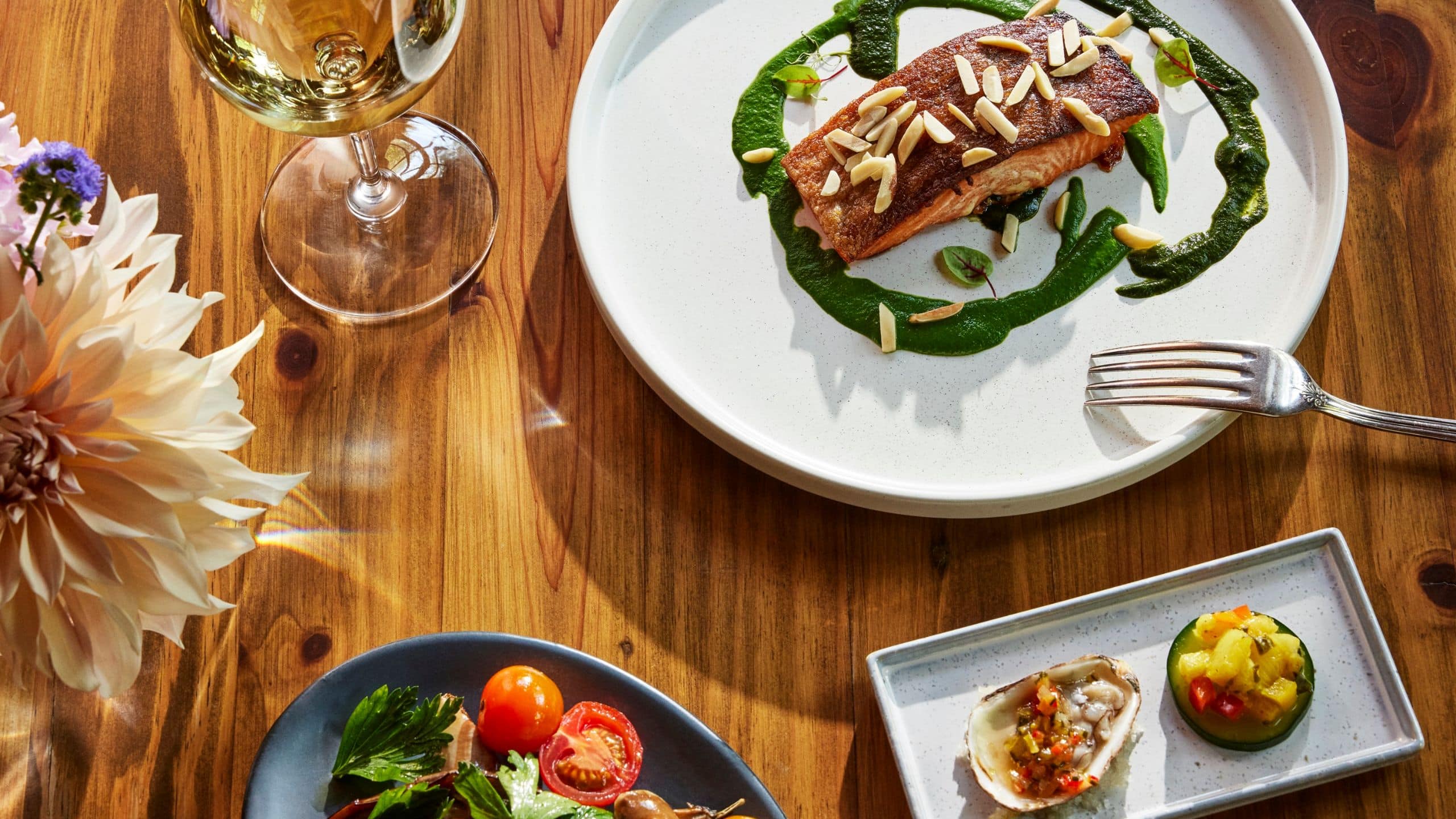 1 of 2 The Chatwal Lodge Salmon Oysters