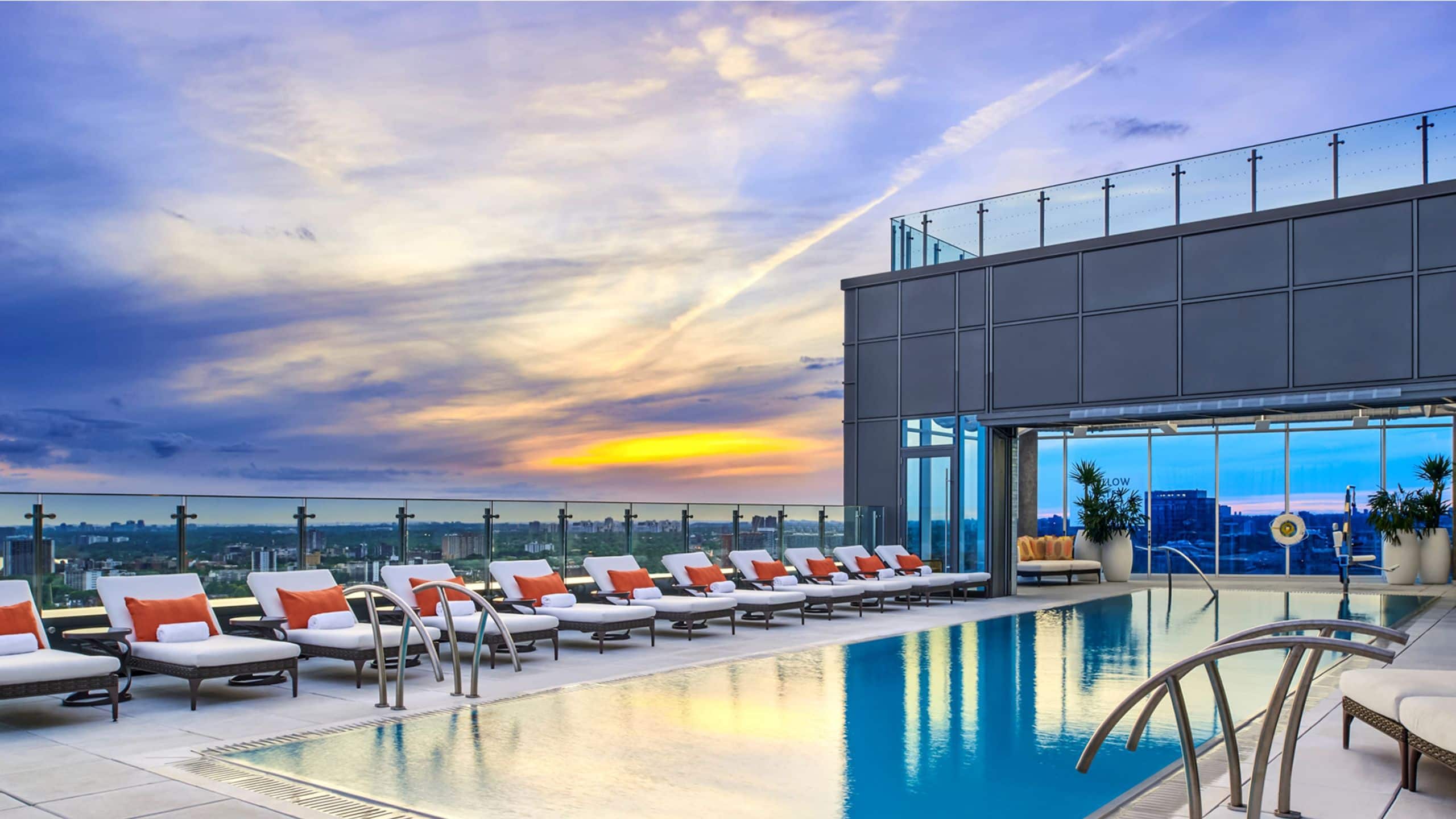 Hotel X Toronto Rooftop Pool Sunset