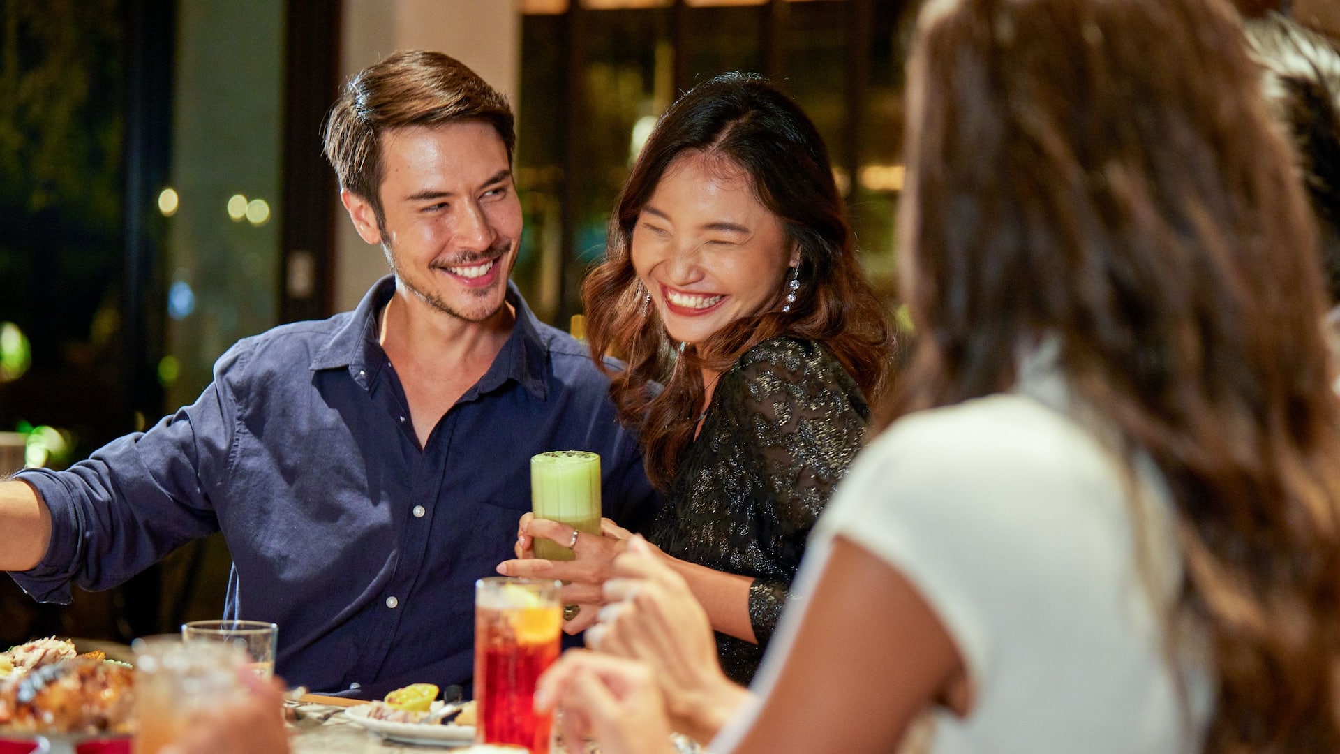 GlobalWorld of Hyatt Lifestyle Friend Gathering Couple Laugh