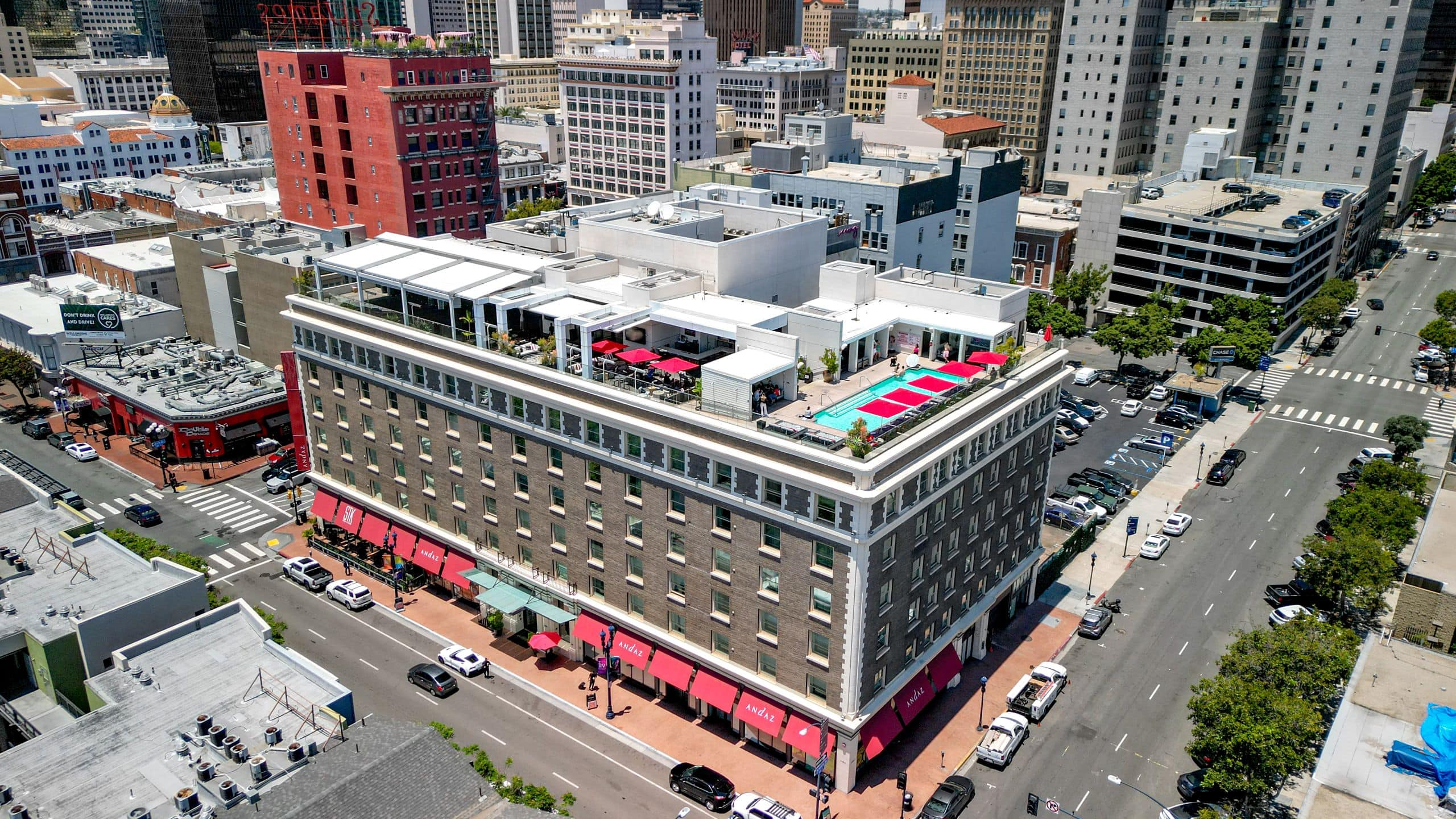 Andaz San Diego Areal Rooftop Entry Angle