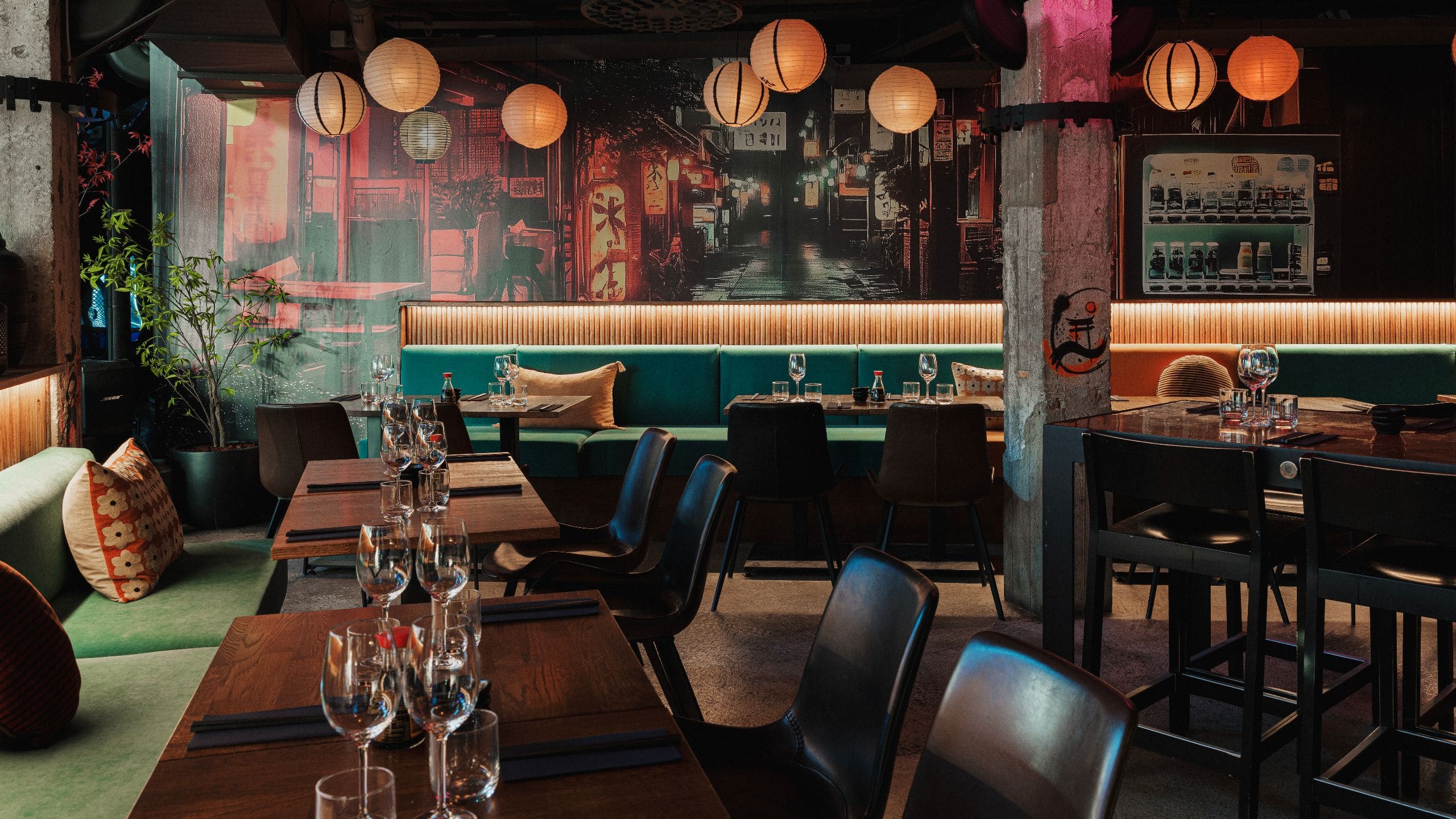 Story Hotel Signalfabriken Kitchin By Kasai Set Tables Lamps Neon Sign