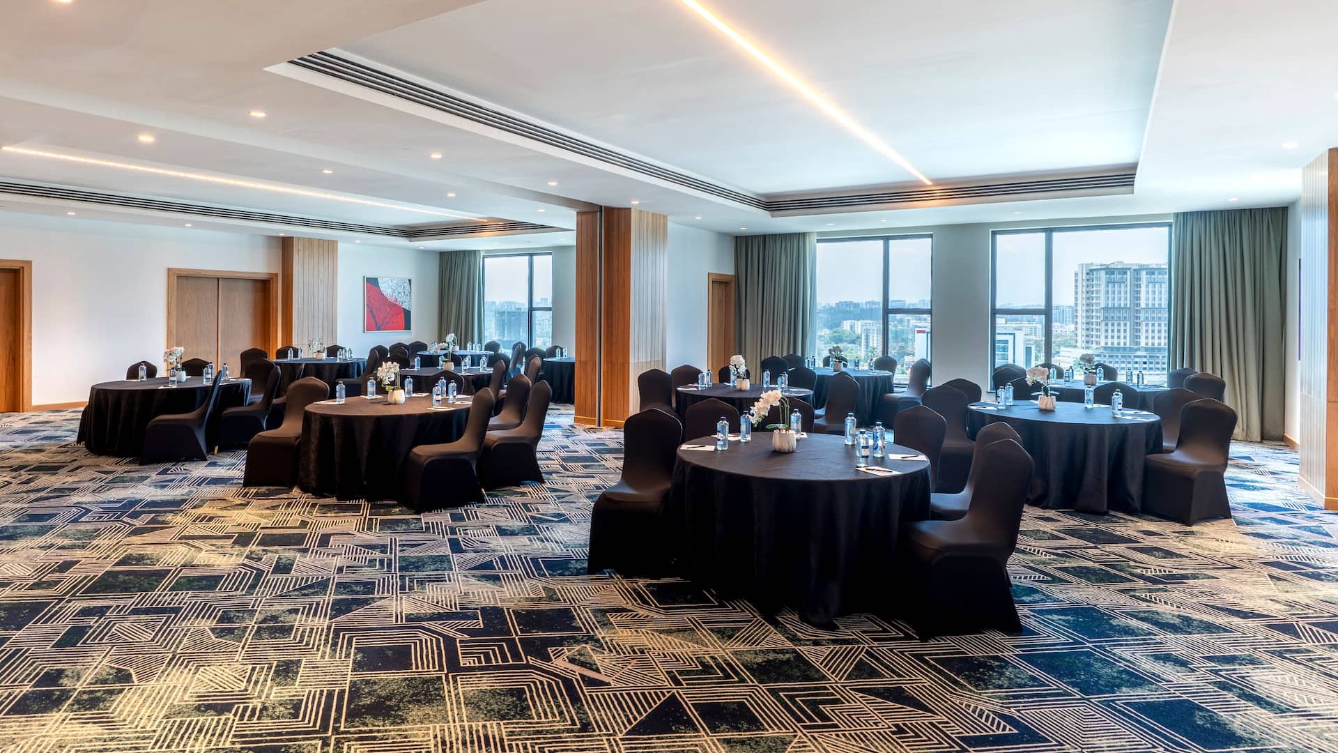 1 of 1 Hyatt Place Nairobi Westlands Meeting Room With Round Tables Facing Front