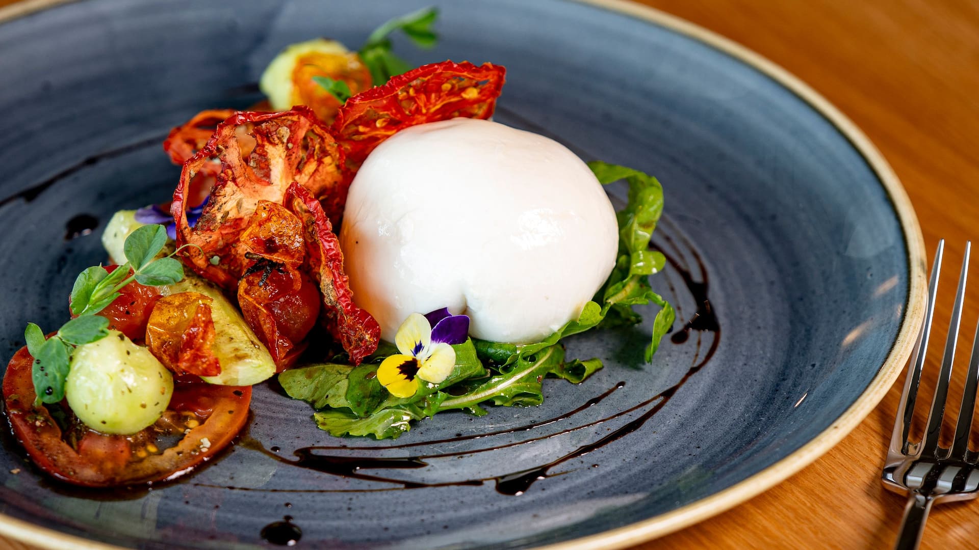 Hyatt House Nairobi Westlands Burrata Cheese With Confit Vine Tomatoes Cucumber Olive