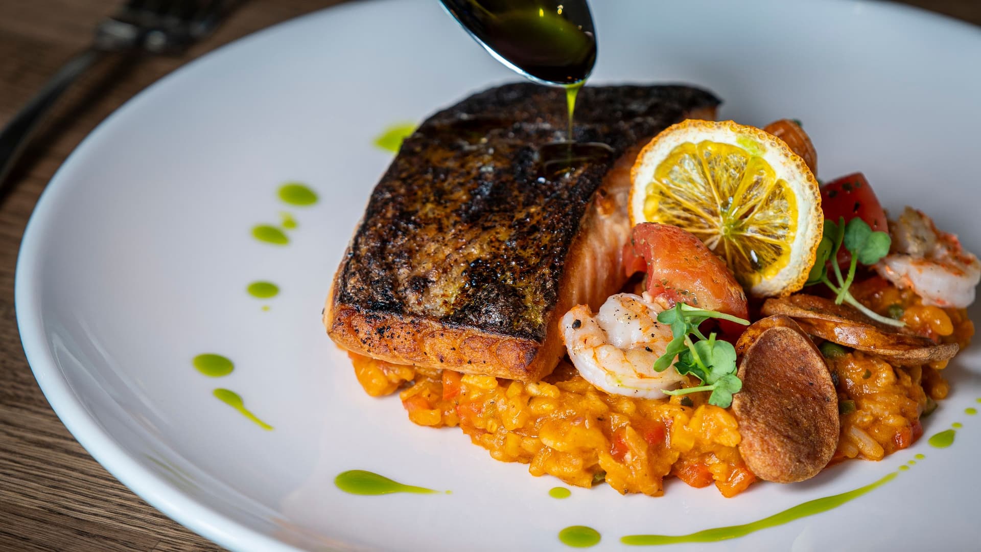 Hyatt House Nairobi Westlands Cajun Spice Salmon Fillet Spiced Jambalaya Rice Spanish