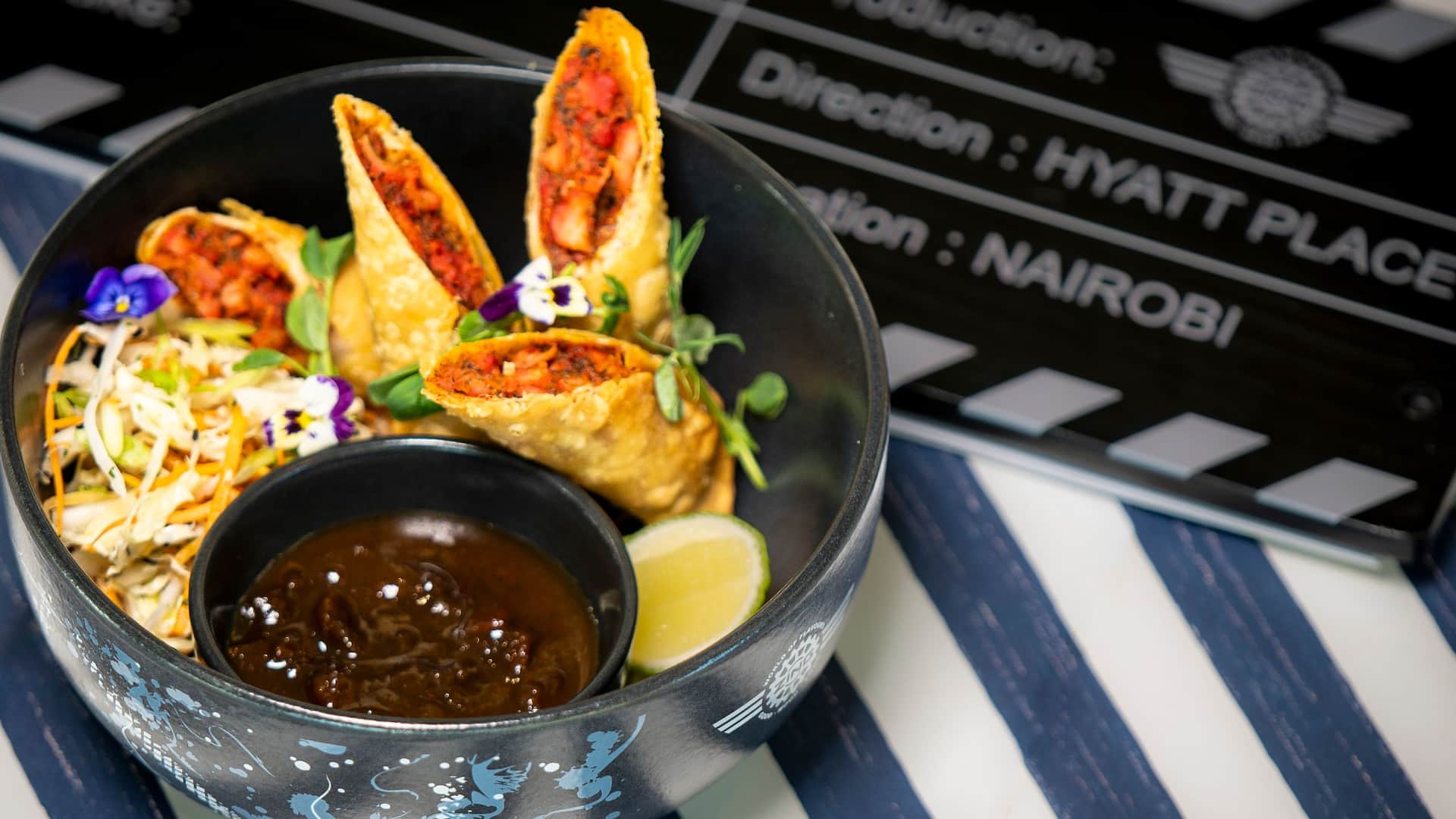 Hyatt House Nairobi Westlands Spicy Chicken Tikka Spring Rolls Mango Chutney