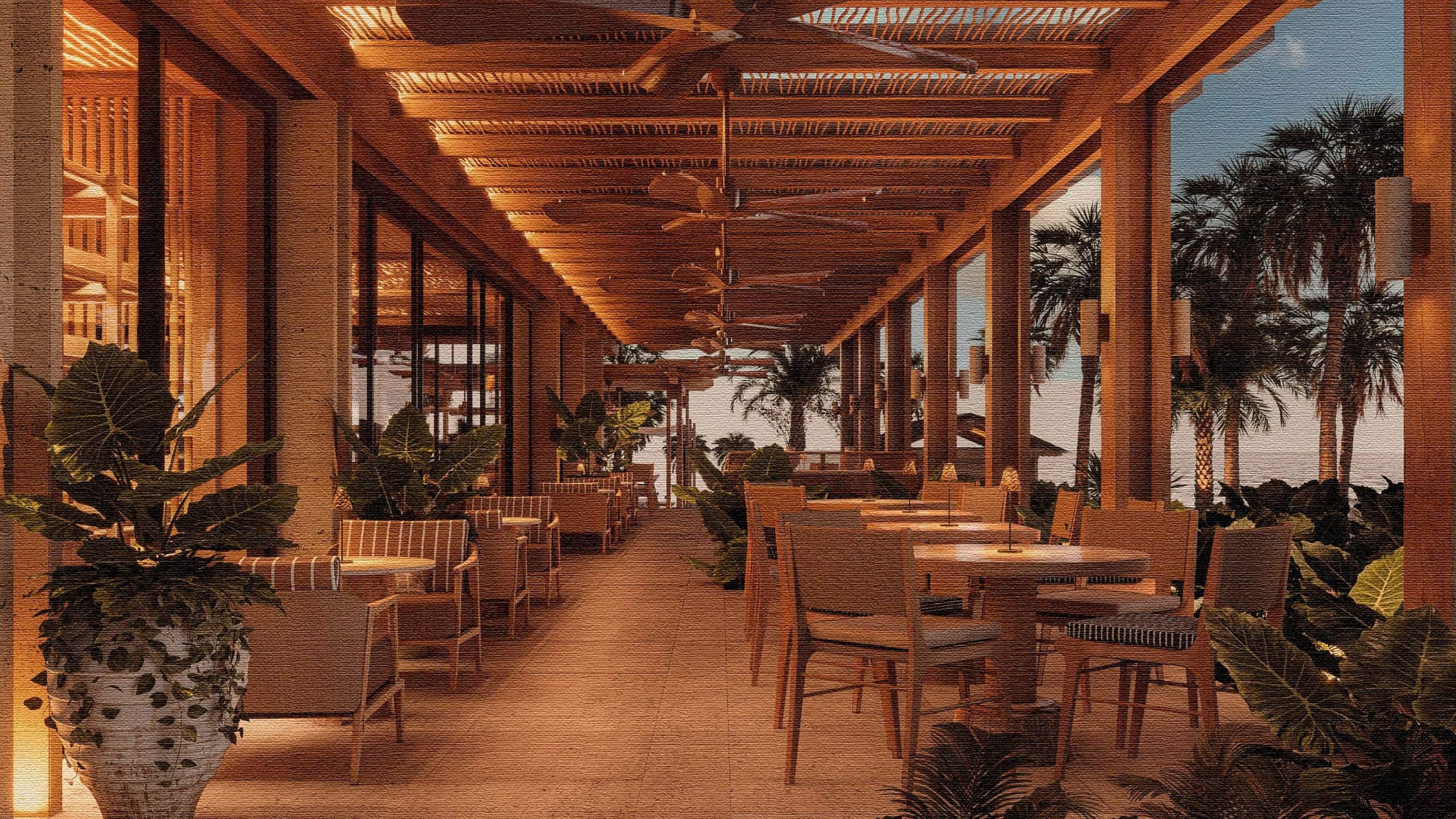 Alila Mayakoba Beach Club Dining Terrace