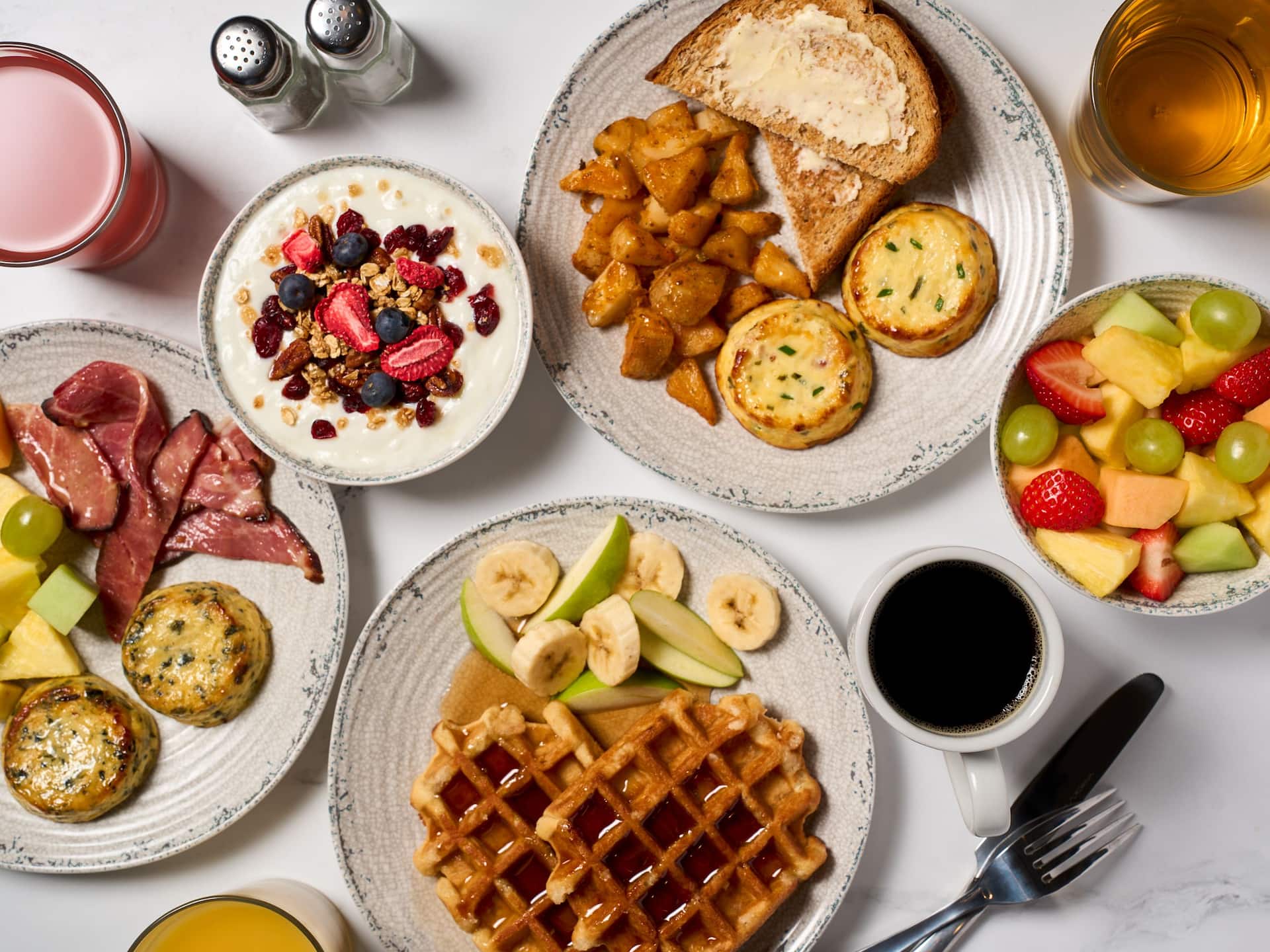 Hyatt Place HP_P0592 Breakfast Waffle With Fruit And Coffee Spread