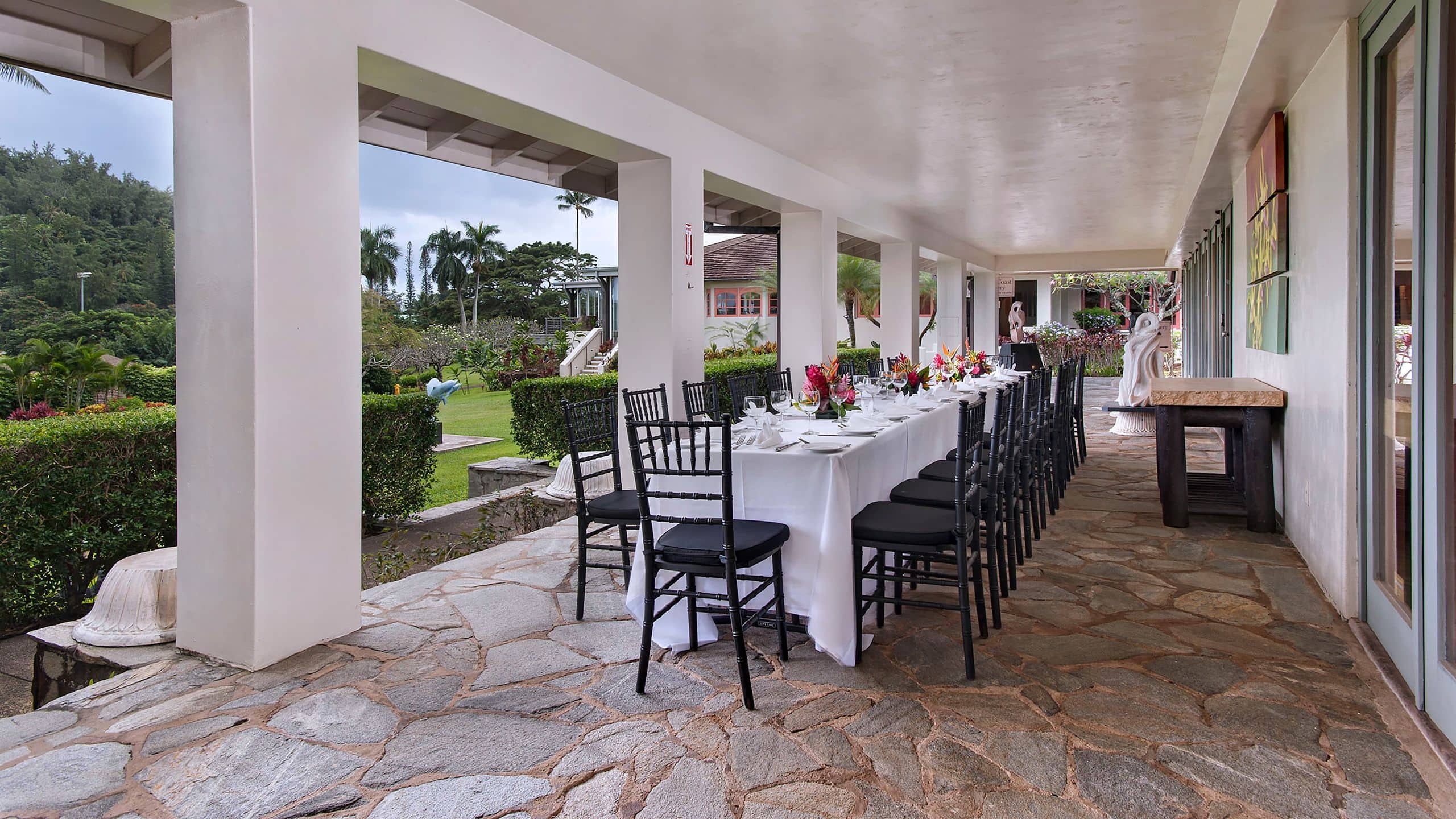 1 of 1 Hana-Maui Resort Art Gallery Lanai Table Set Up