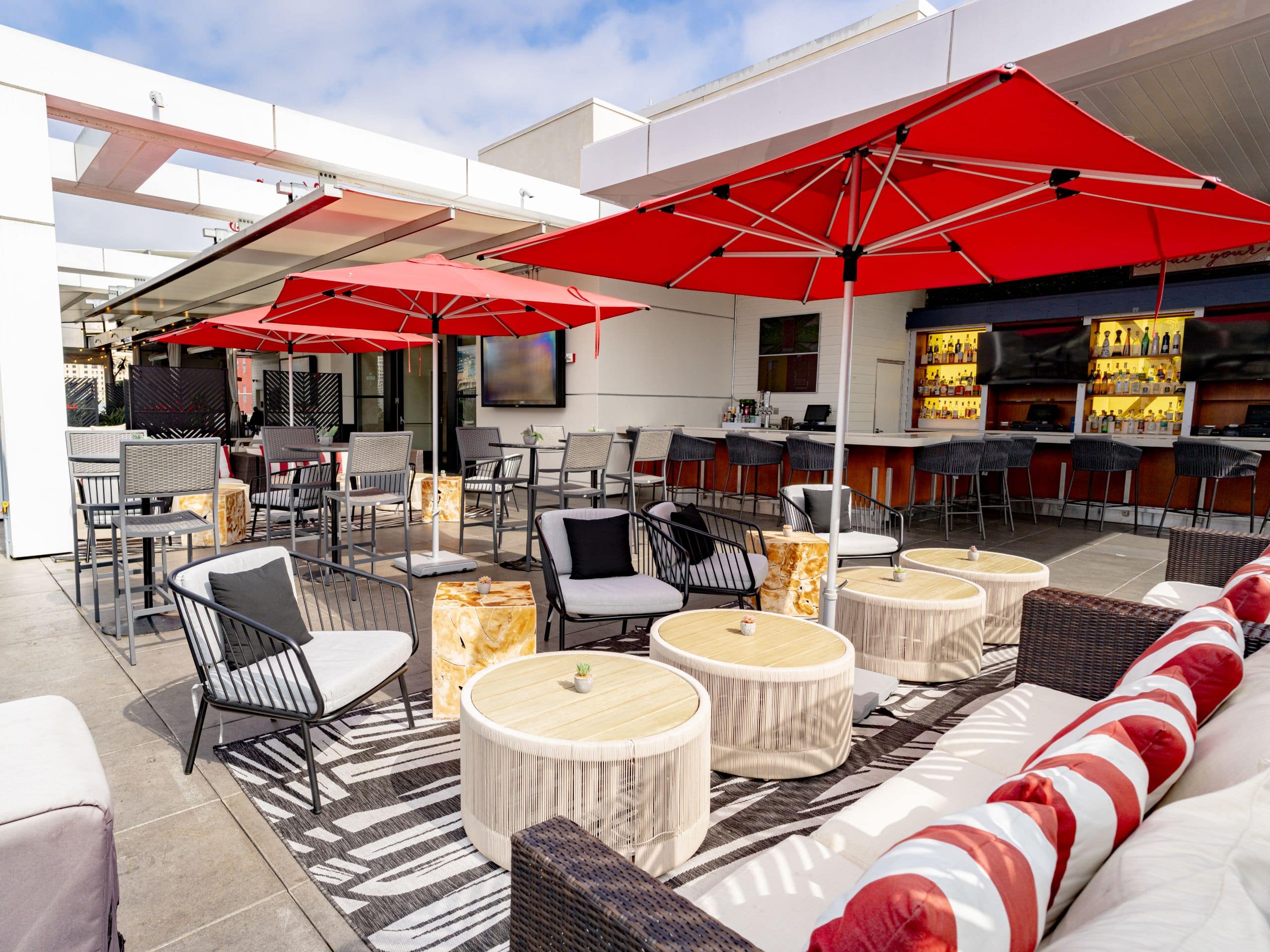 Andaz San Diego Rooftop Bar With Seating For Dining