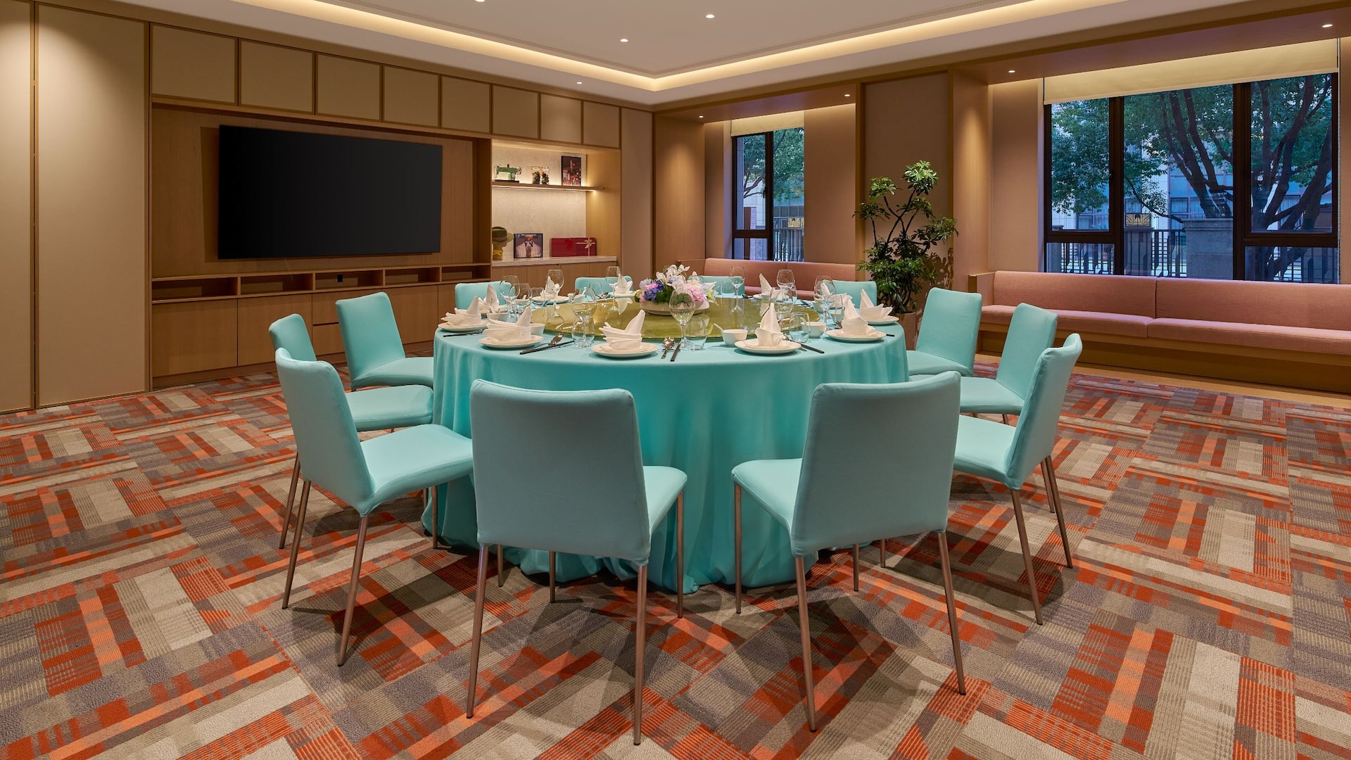 Hyatt Place Shaoxing Keqiao Function Room Round Table Setup