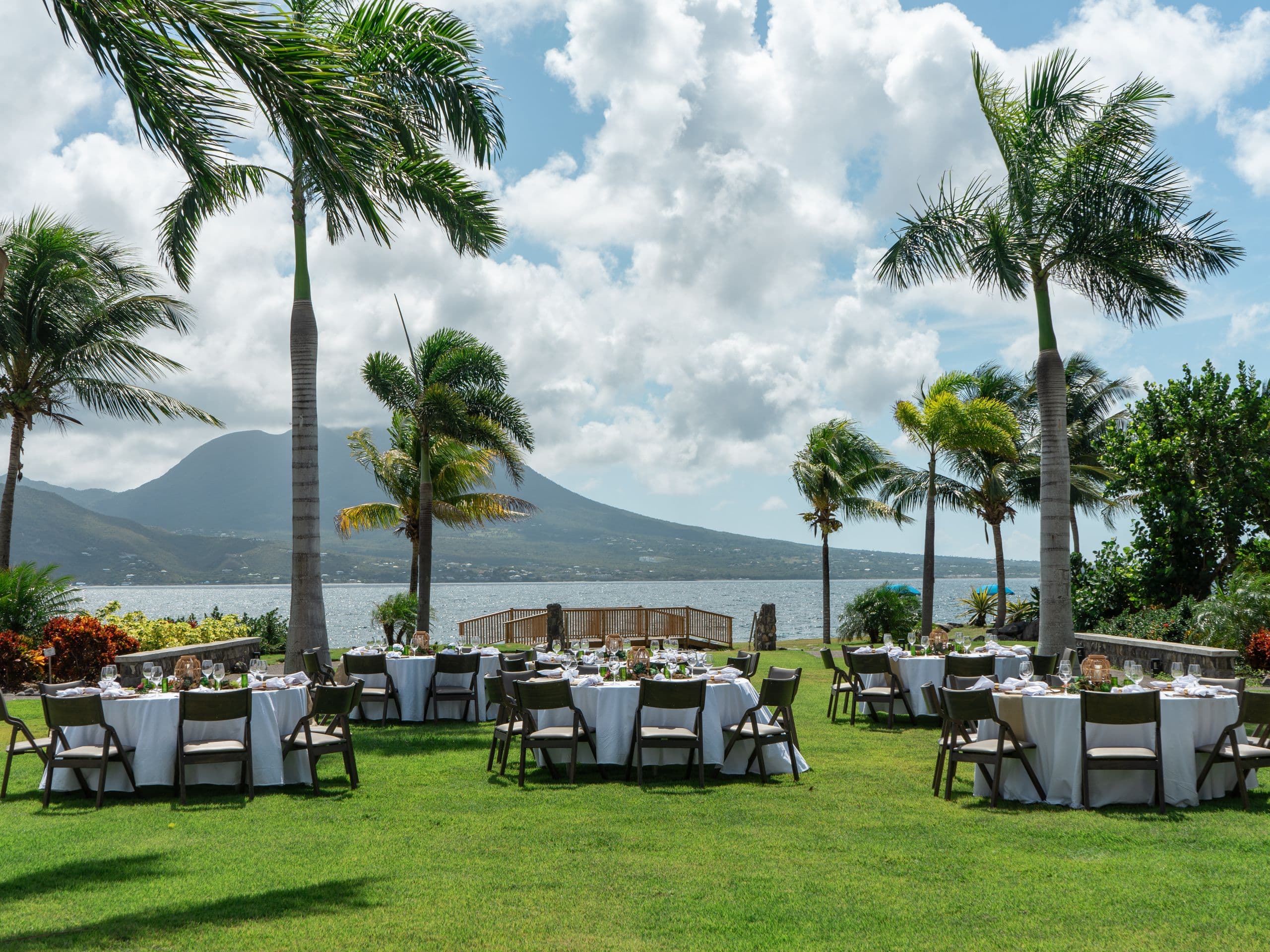 Park Hyatt St. Kitts Christophe Harbour Courtyard Lawn Event Setup