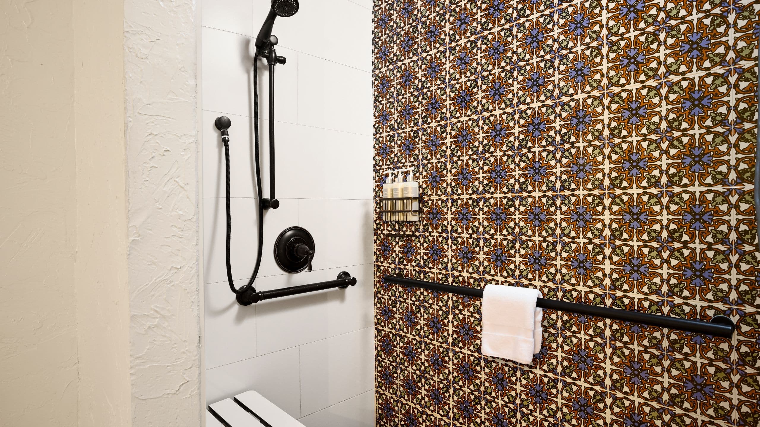 2 of 3 Mar Monte Hotel Accessible Shower Close Up With Towel